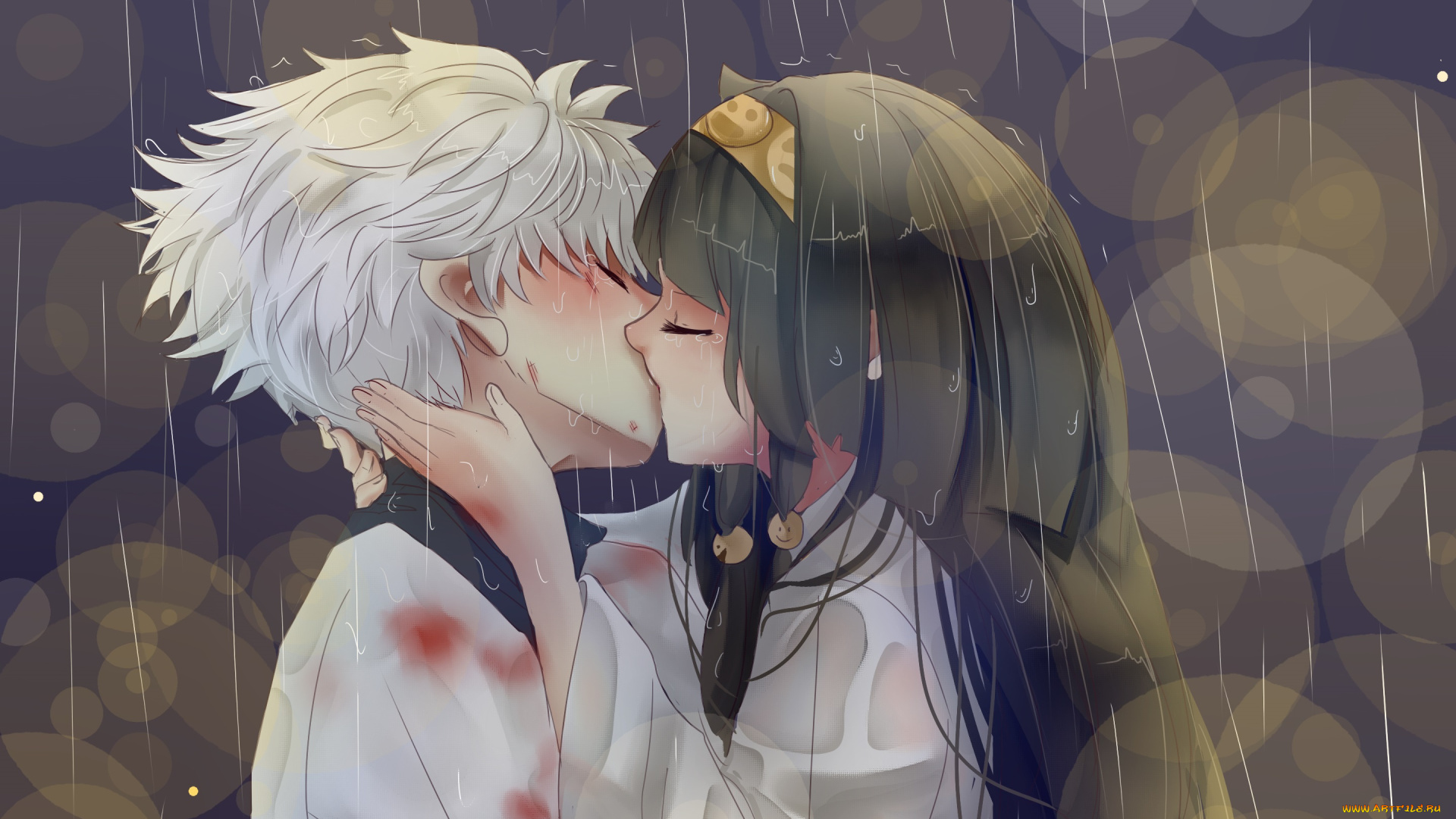 аниме, hunter, x, hunter, поцелуй