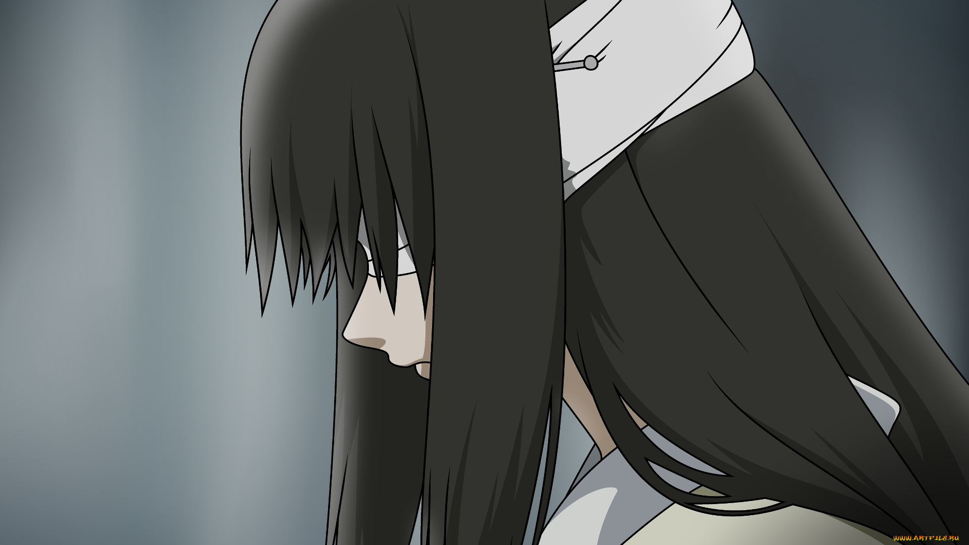 аниме, kara, no, kyokai, взгляд, фон, девушка
