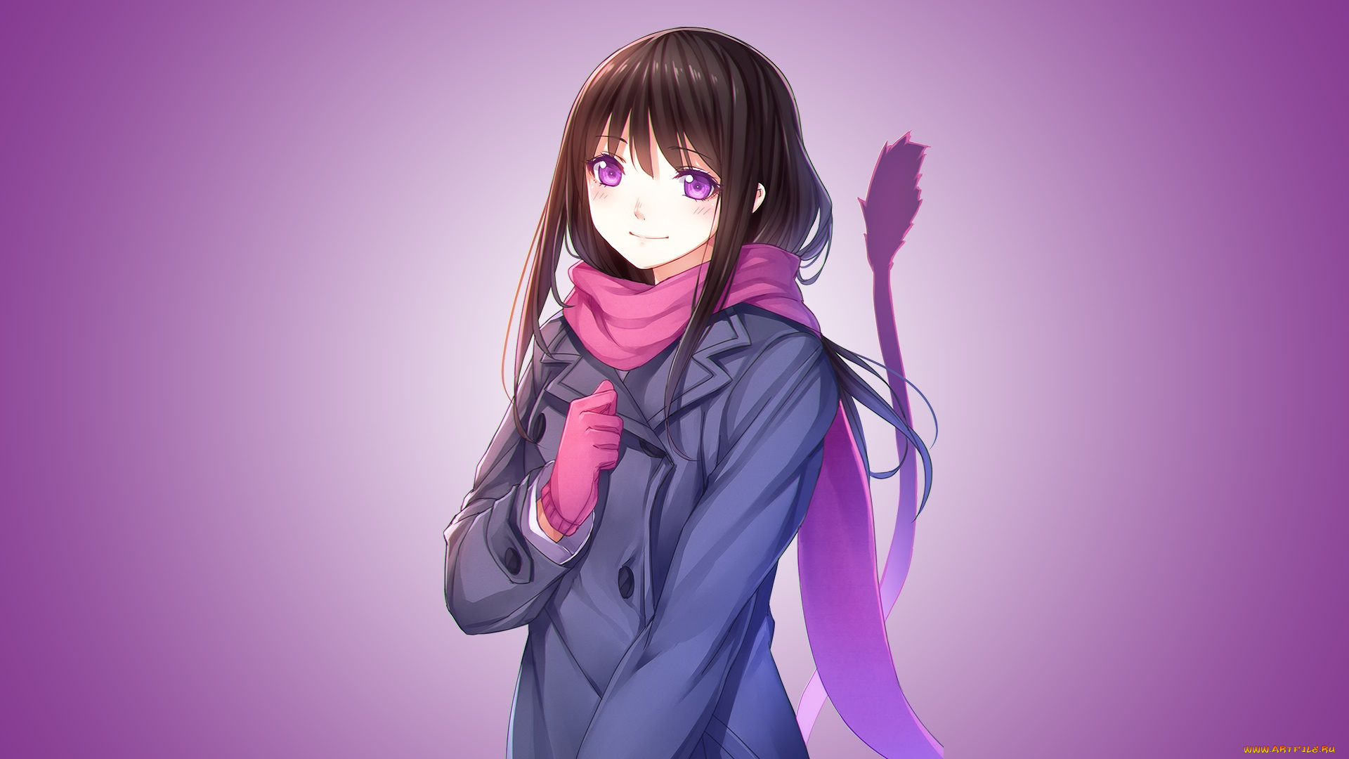 аниме, noragami, фон, взгляд, девушка