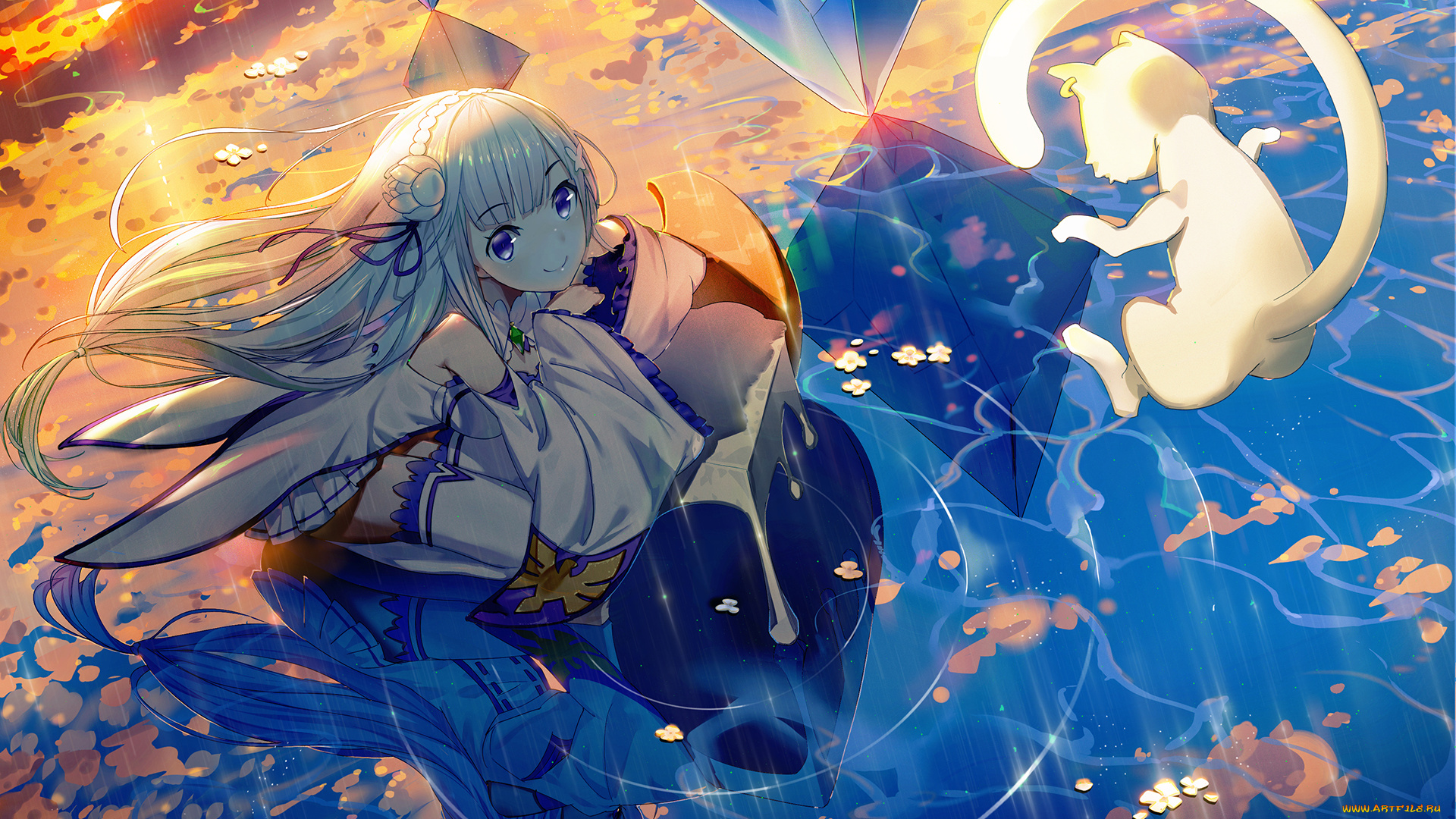 аниме, re, , zero, kara, hajimeru, isekai, seikatsu, emilia, puck