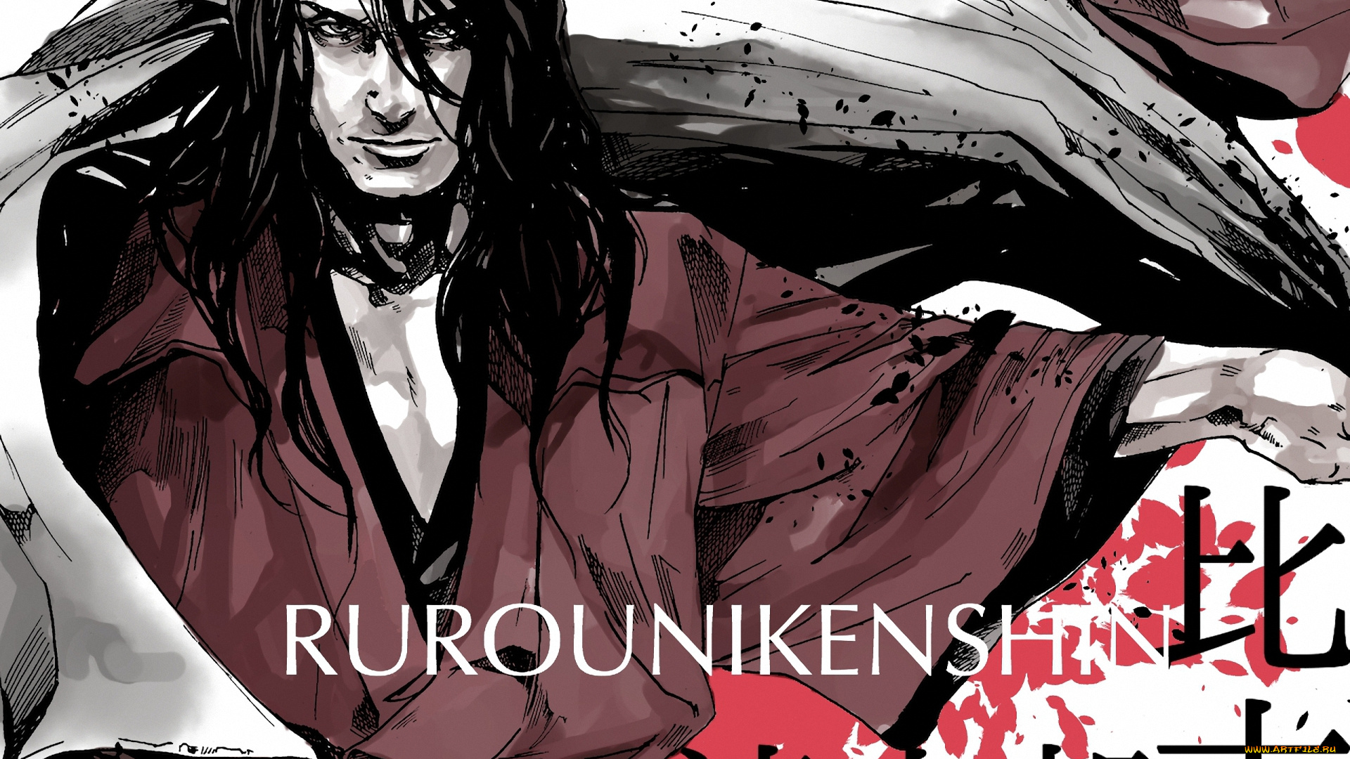 аниме, rurouni, kenshin, мастер, самурай, seijuro, мужчина, hiko