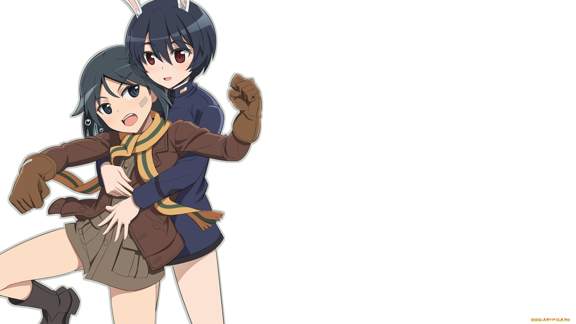 аниме, strike, witches, фон, взгляд, девушка