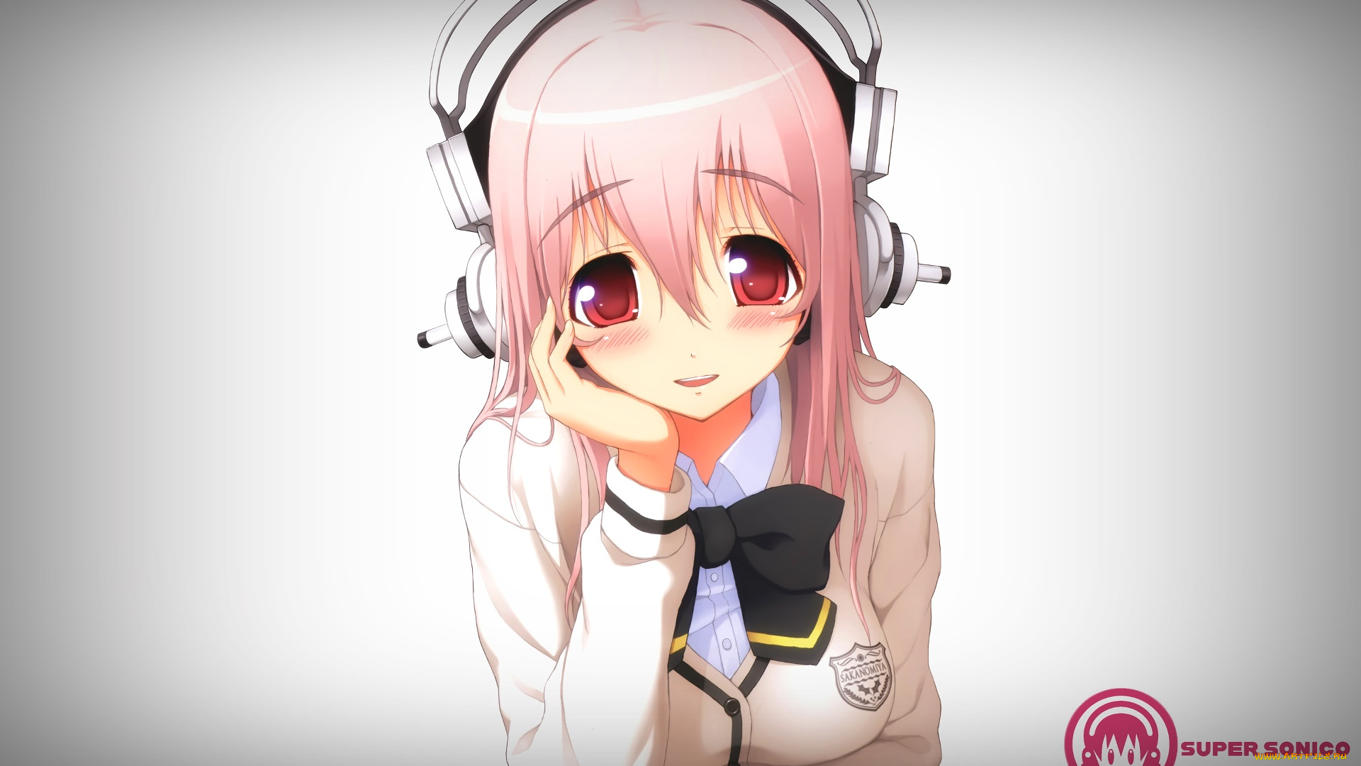 аниме, super, sonico, фон, девушка, взгляд