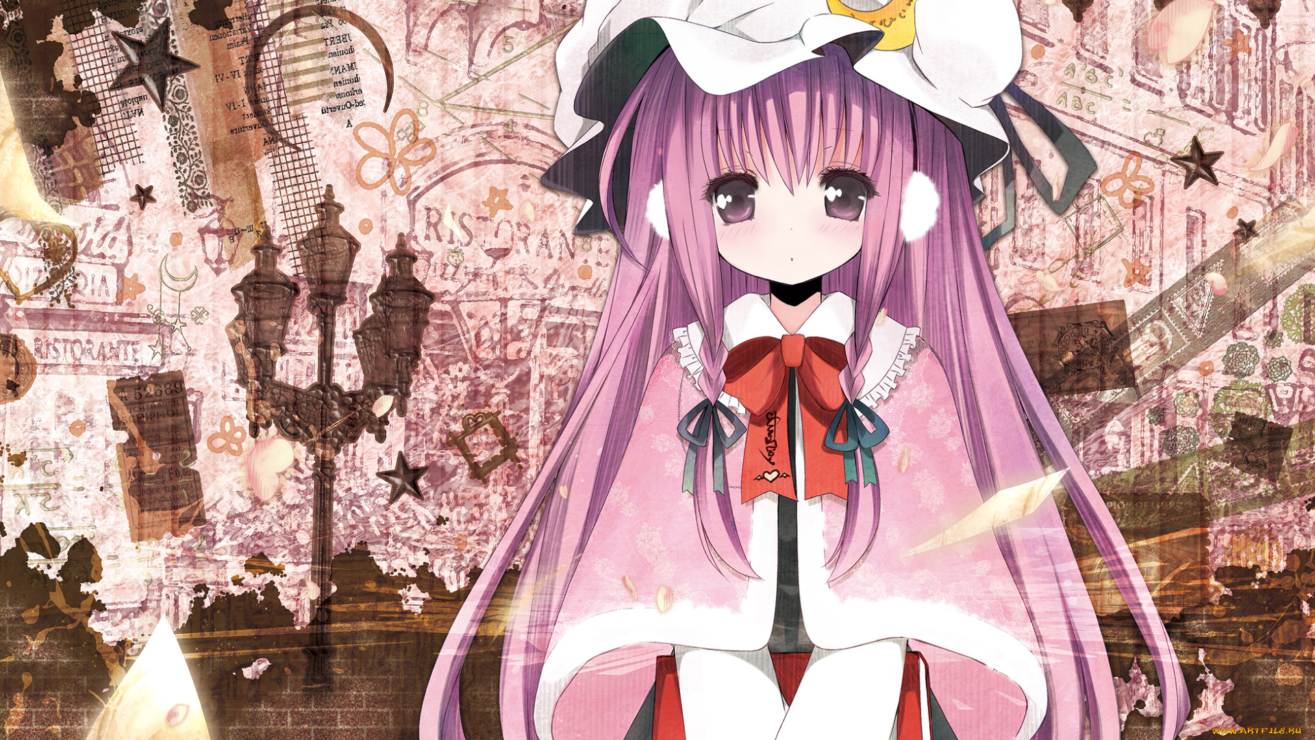 аниме, touhou, фон, взгляд, девушка