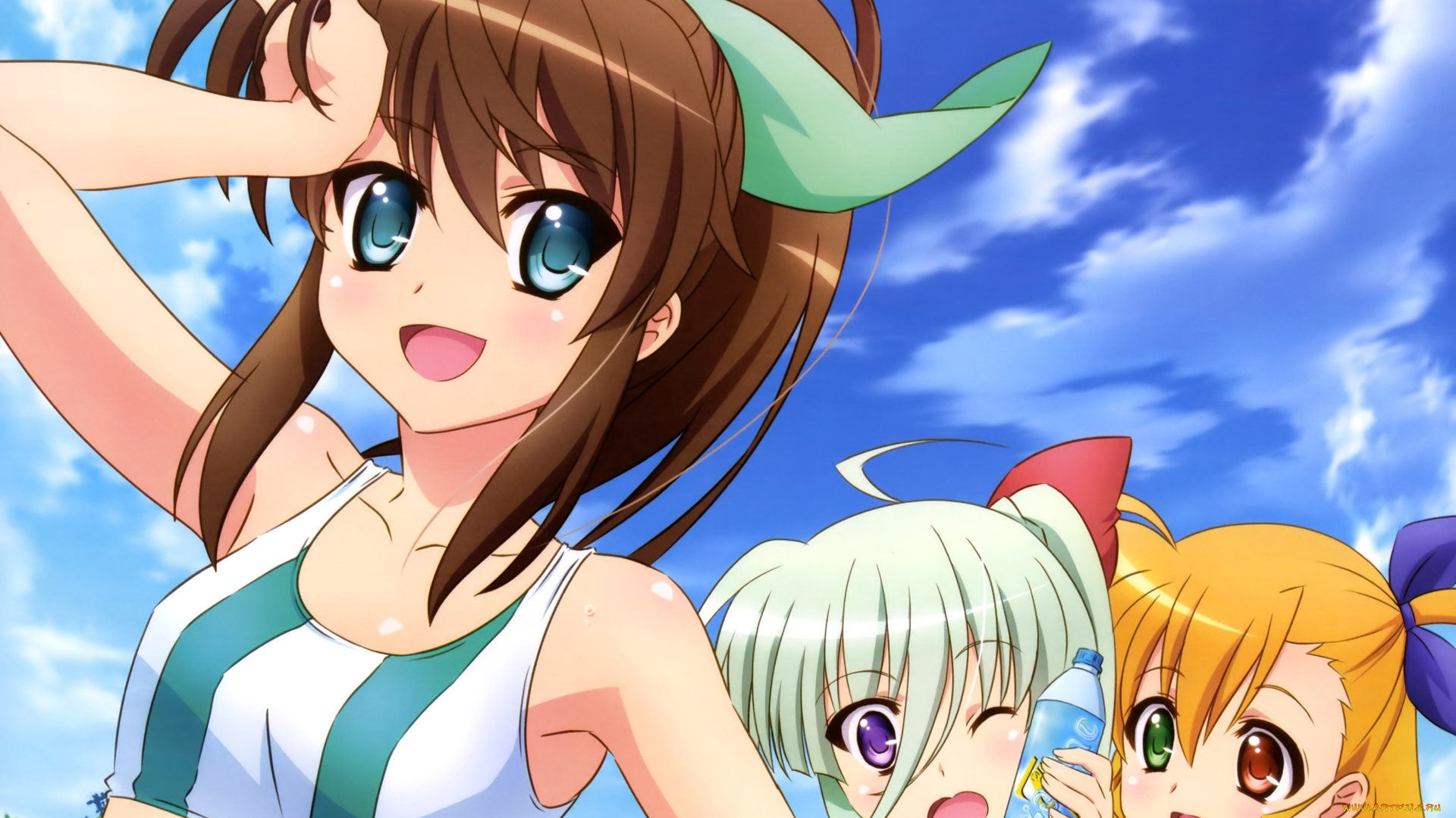 аниме, vivid, strike, взгляд, девушки, фон