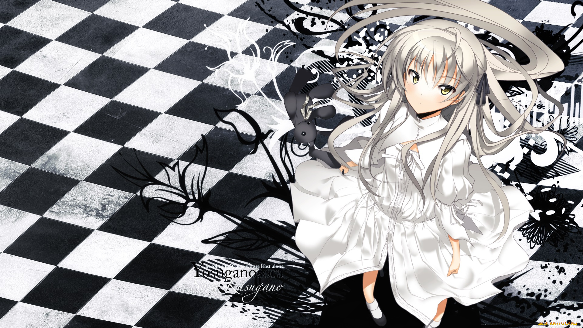 аниме, yosuga, no, sora, фон, взгляд, девушка