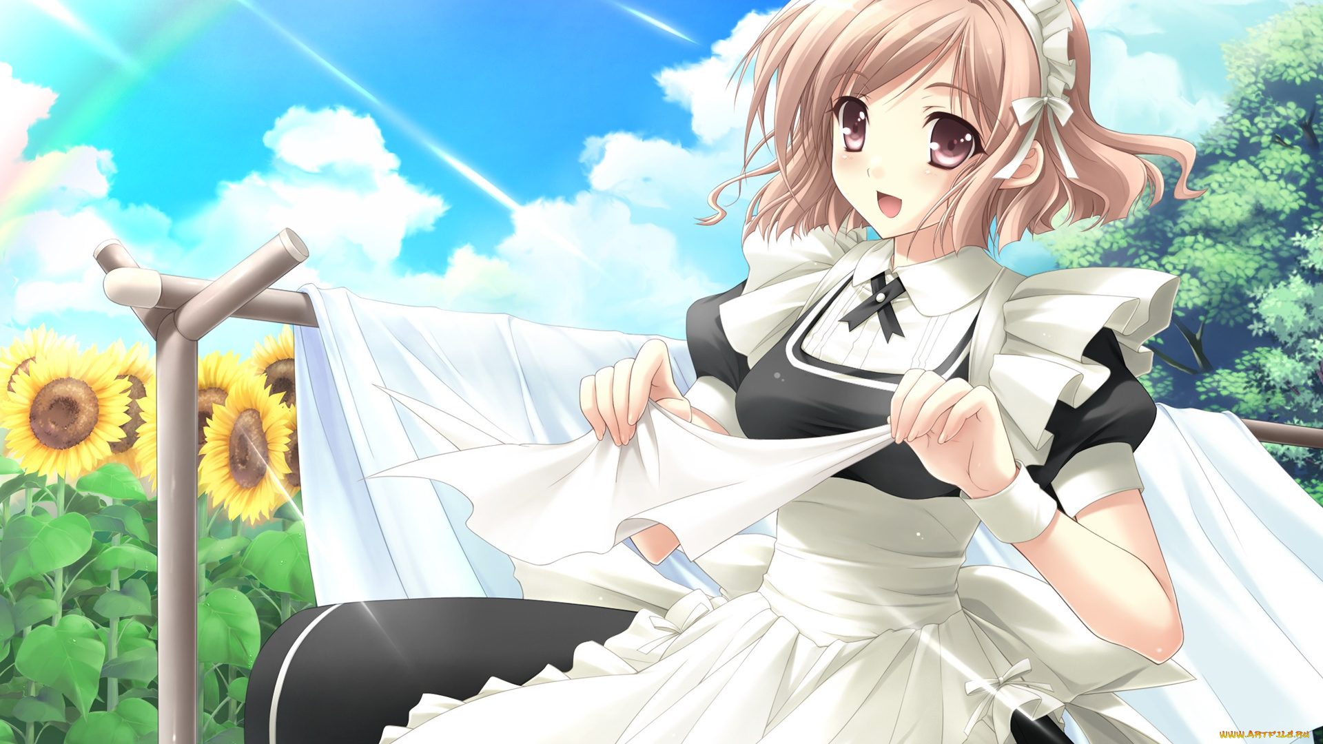 аниме, yosuga, no, sora, взгляд, девушка, фон