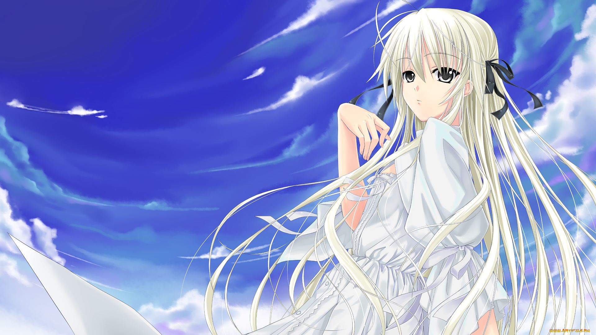 аниме, yosuga, no, sora, взгляд, девушка, фон