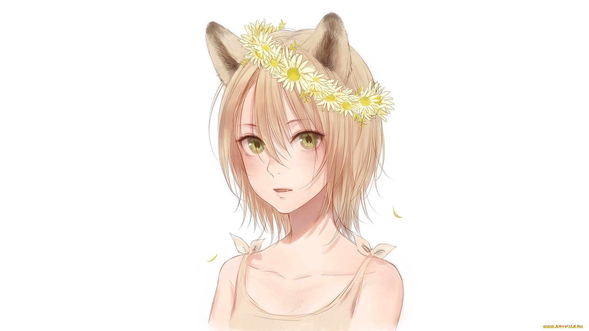 аниме, животные, , существа, фон, девушка, взгляд