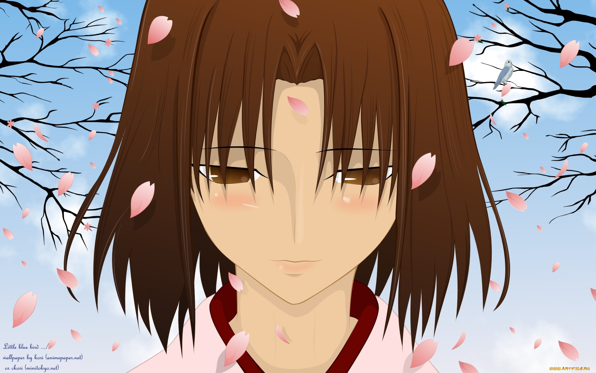 аниме, kara, no, kyokai, девушка, фон, взгляд