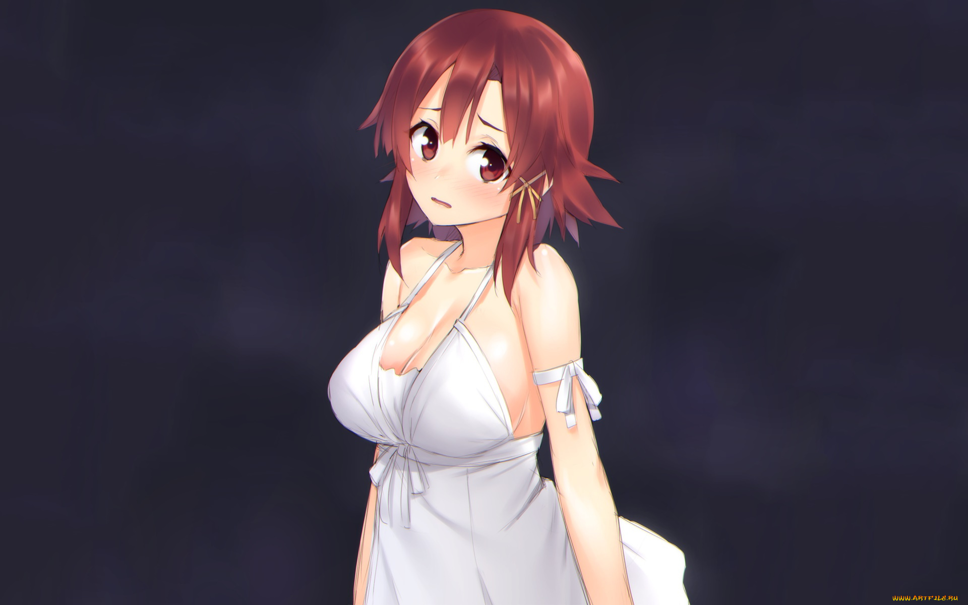 аниме, unknown, , другое, фон, девушка, взгляд