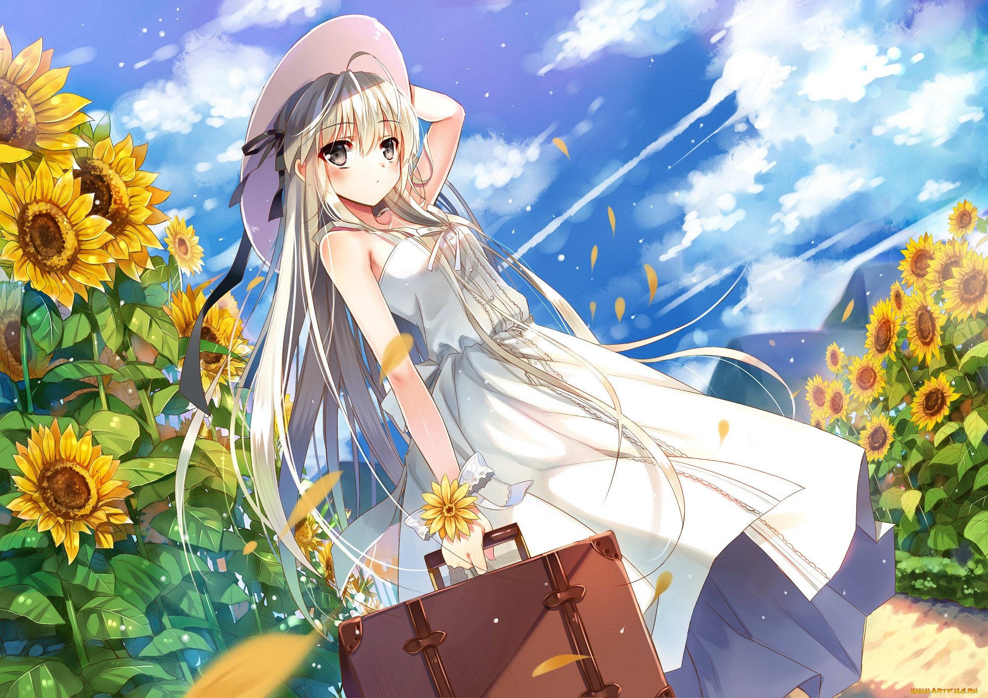 аниме, yosuga, no, sora, фон, девушка, взгляд