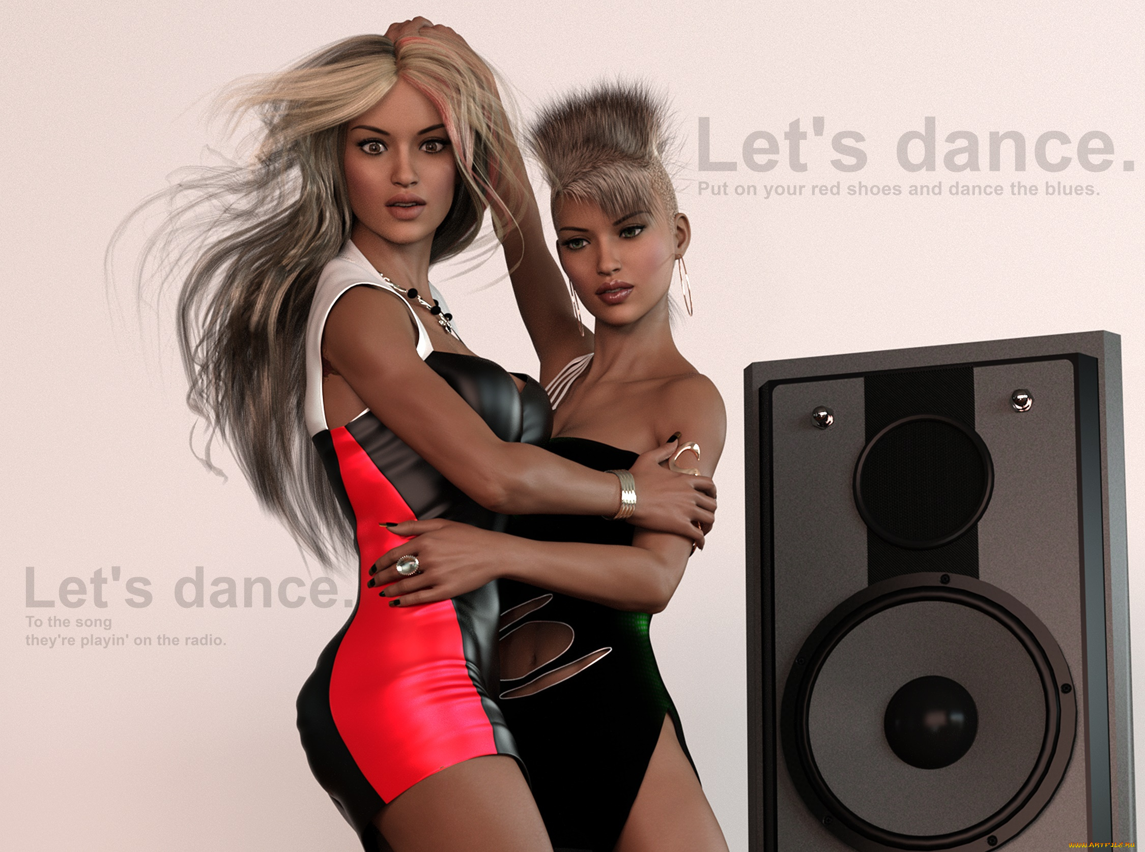 3д, графика, люди, , people, девушки, взгляд, фон