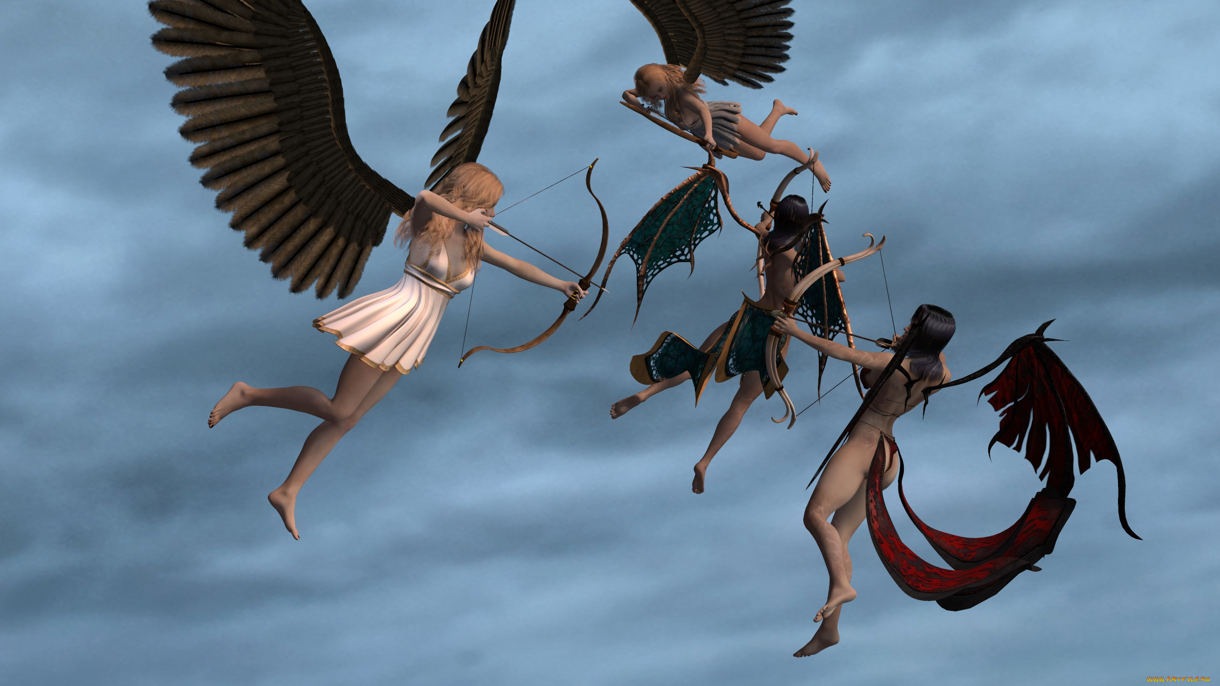 3д, графика, ангел, , angel, ангелы, демон