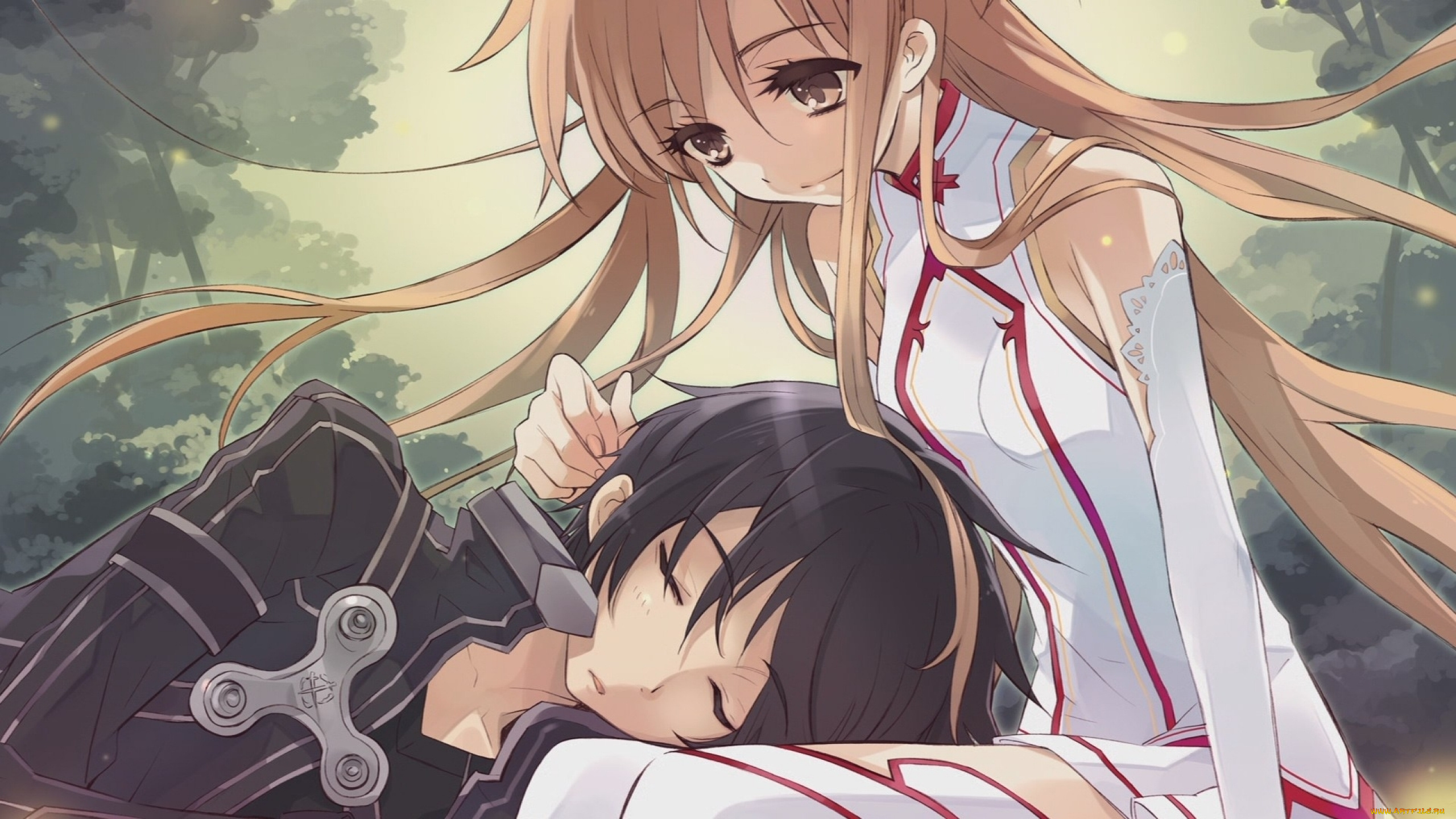 аниме, sword, art, online, asuna, sword, art, online, kirito