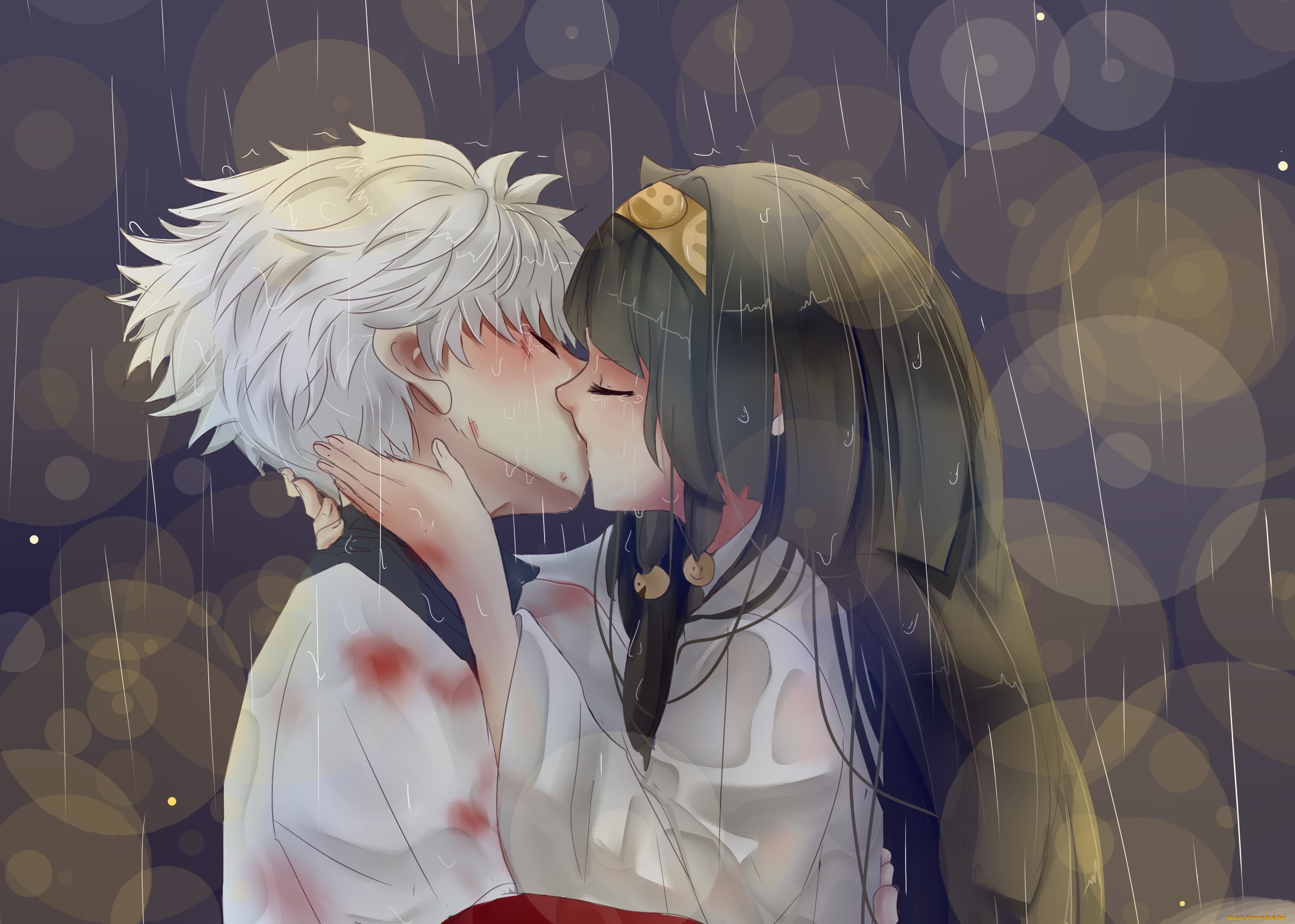 аниме, hunter, x, hunter, поцелуй