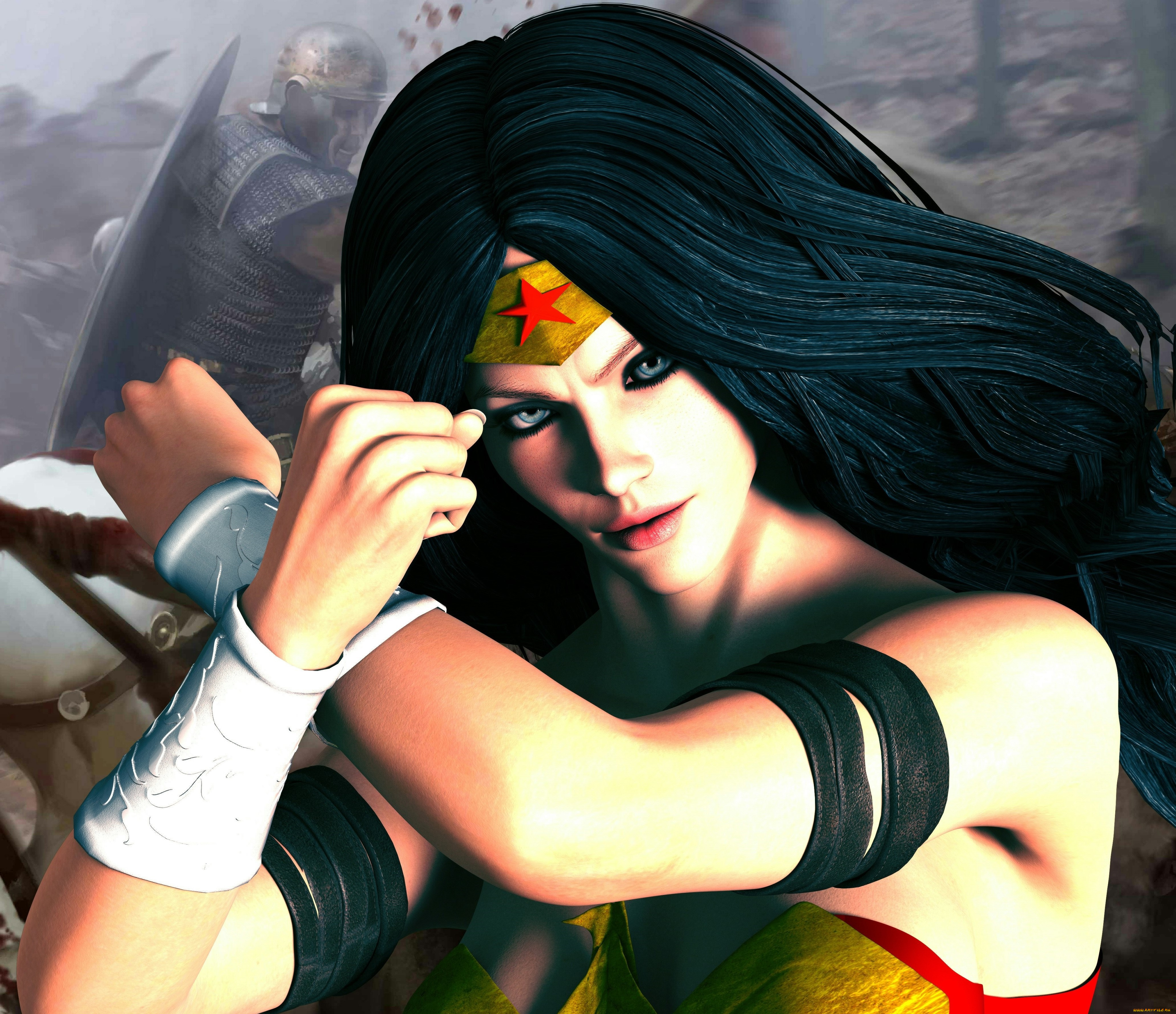 3д, графика, фантазия, , fantasy, девушка, фон, взгляд