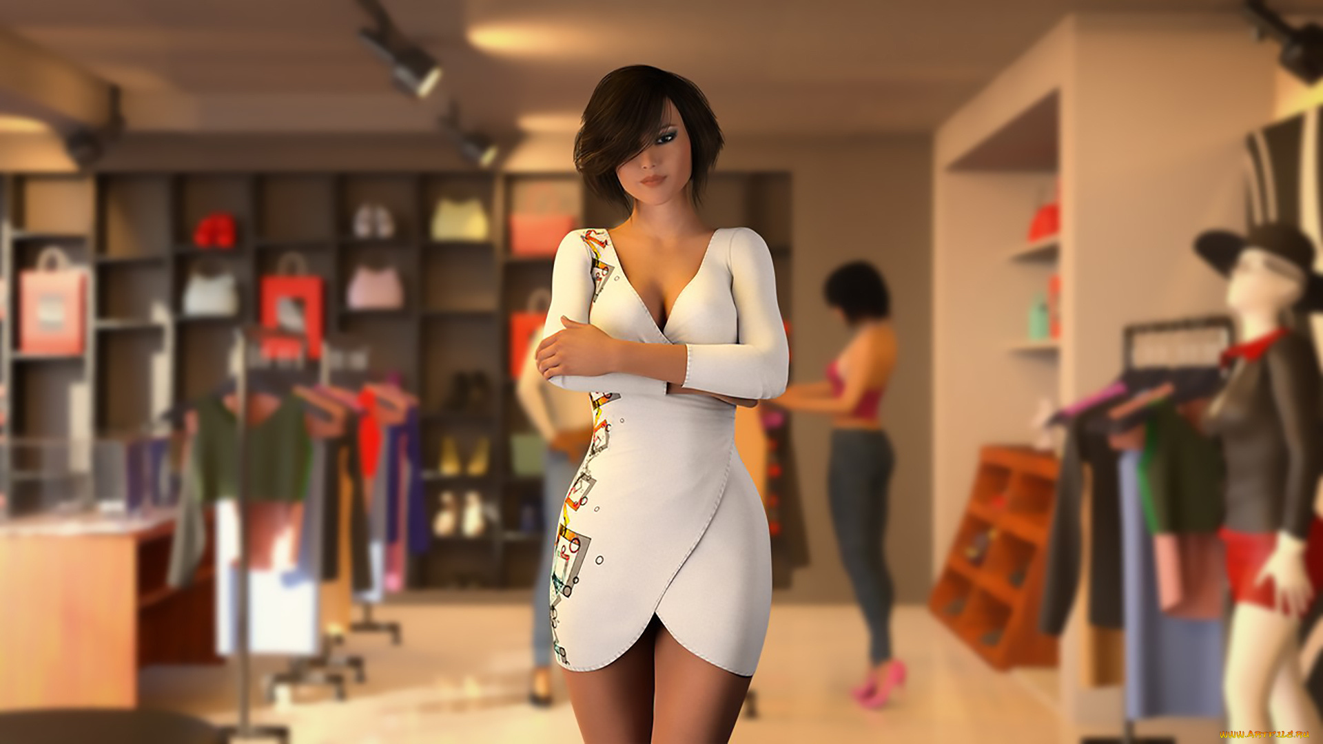 3д, графика, люди, , people, девушка, фон, взгляд