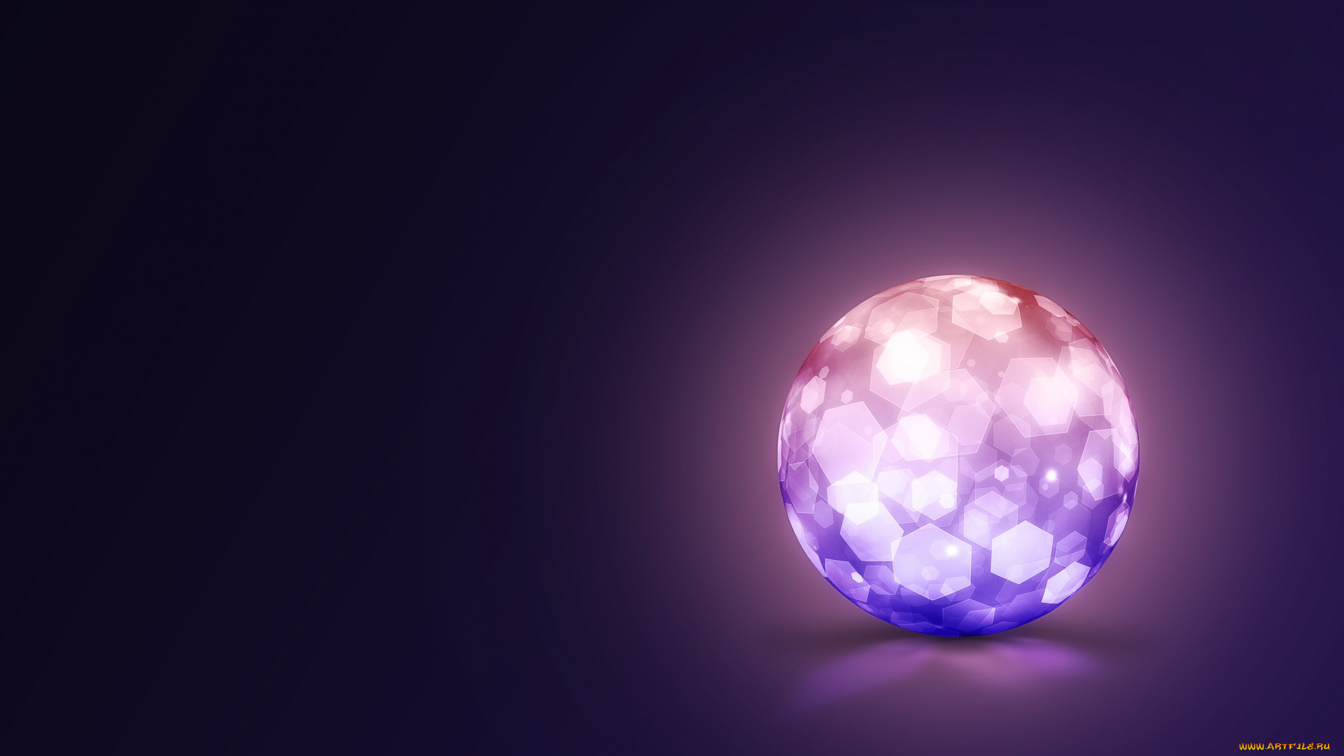 3д, графика, шары, , balls, сияющий, шар, на, фиолетовом, фоне
