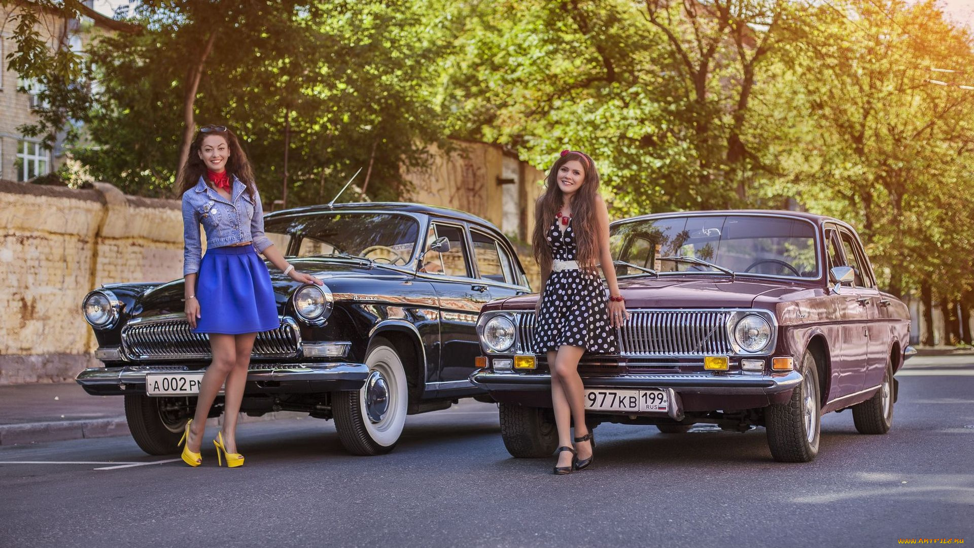 газ, волга, автомобили, -авто, с, девушками, девушки, газ-21, газ-24, волга
