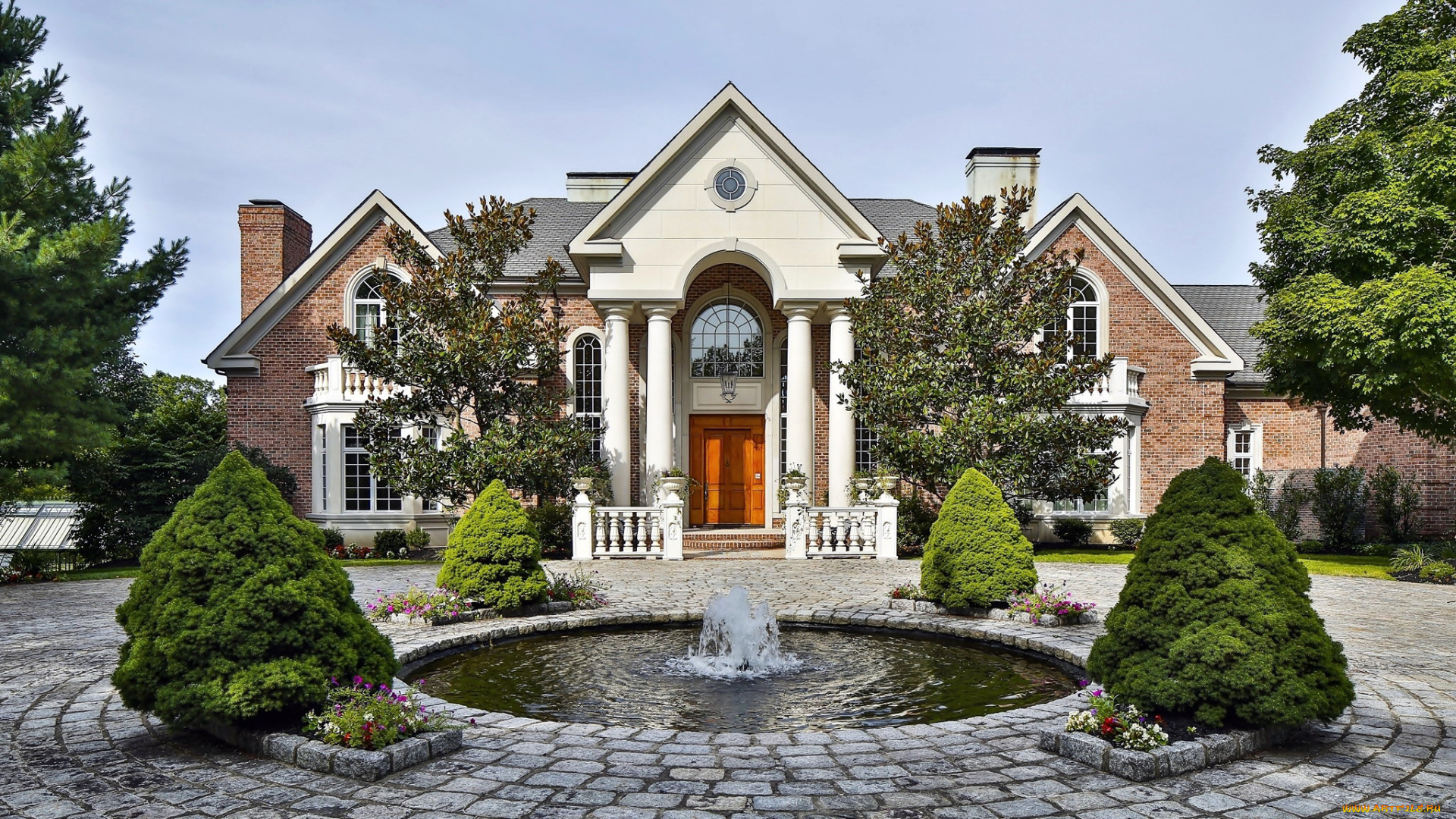 города, -, здания, , дома, фонтан, особняк