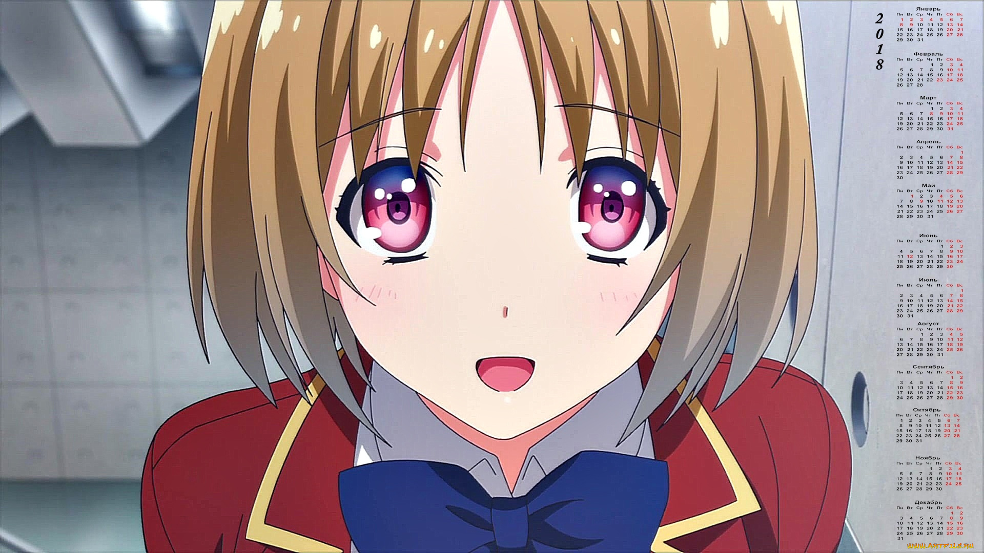 календари, аниме, лицо, девочка, взгляд