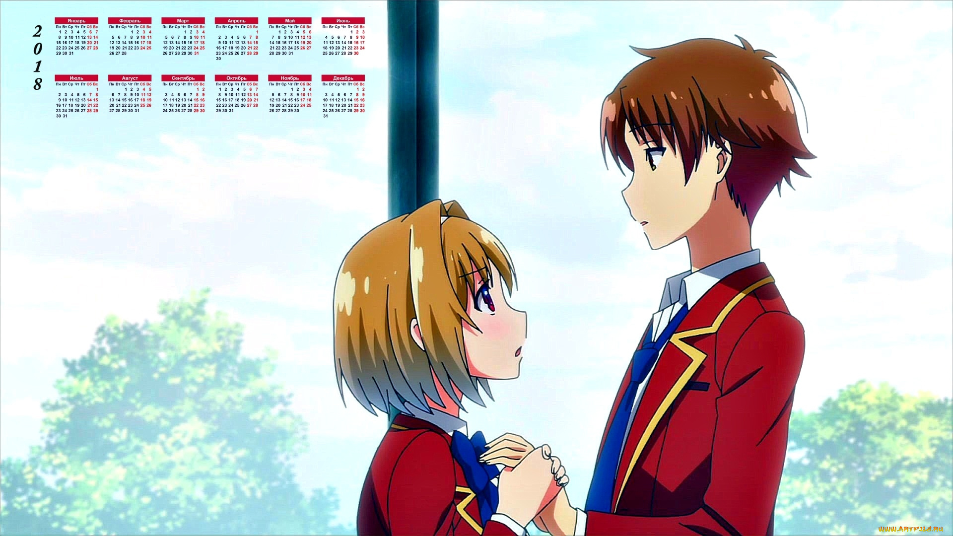 календари, аниме, разговор, парень, девочка, профиль