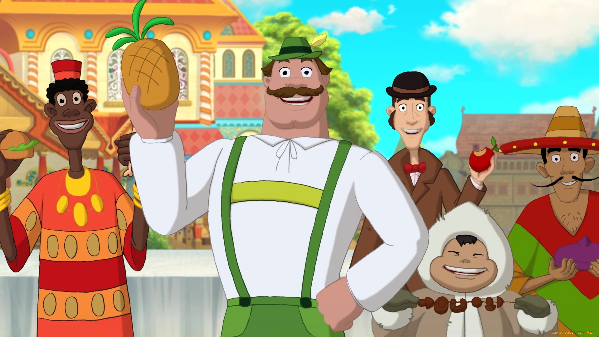 мультфильмы, иван, царевич, и, серый, волк, 3, ананас, мужчина, люди, эмоции, взгляд