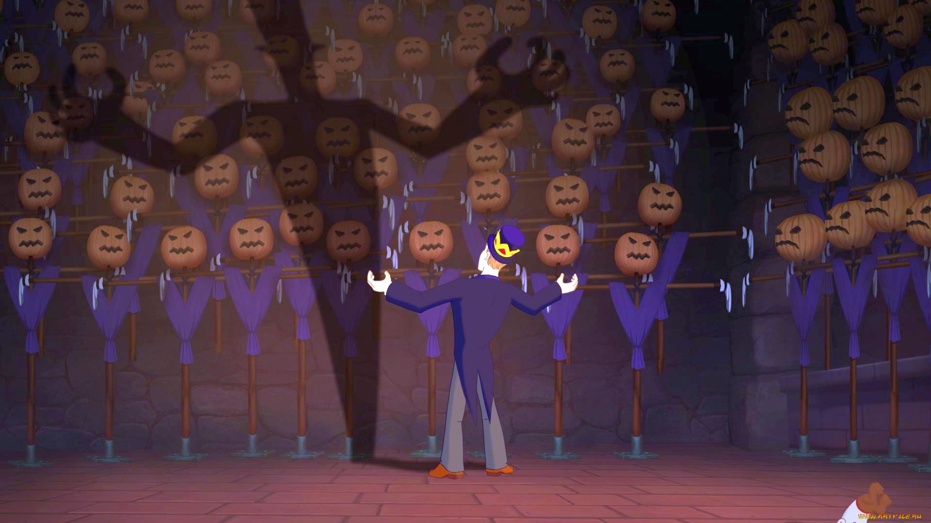 мультфильмы, иван, царевич, и, серый, волк, 3, человек, тыква, шляпа, манекен