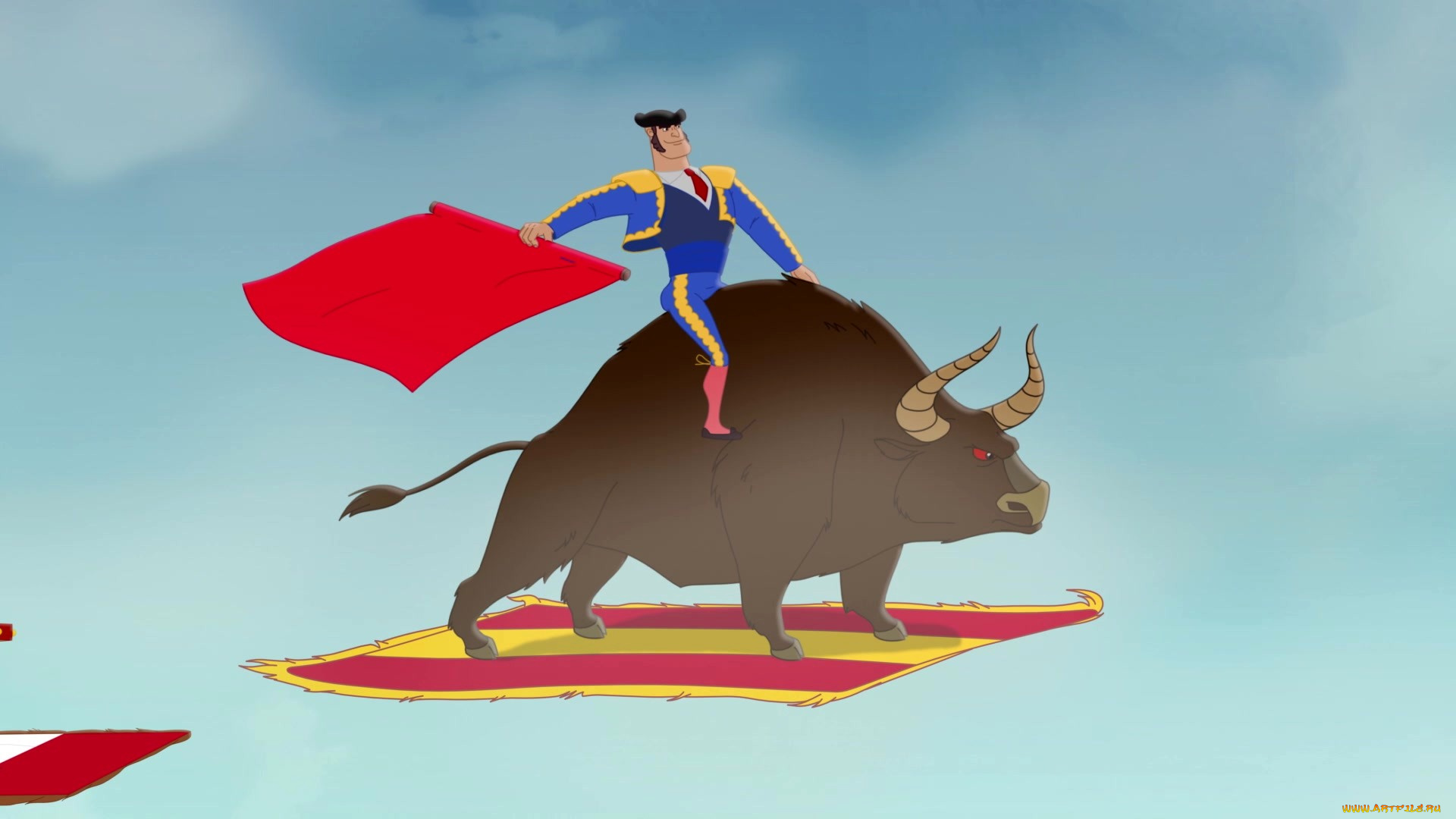 мультфильмы, иван, царевич, и, серый, волк, 3, ковер, флаг, бык, мужчина