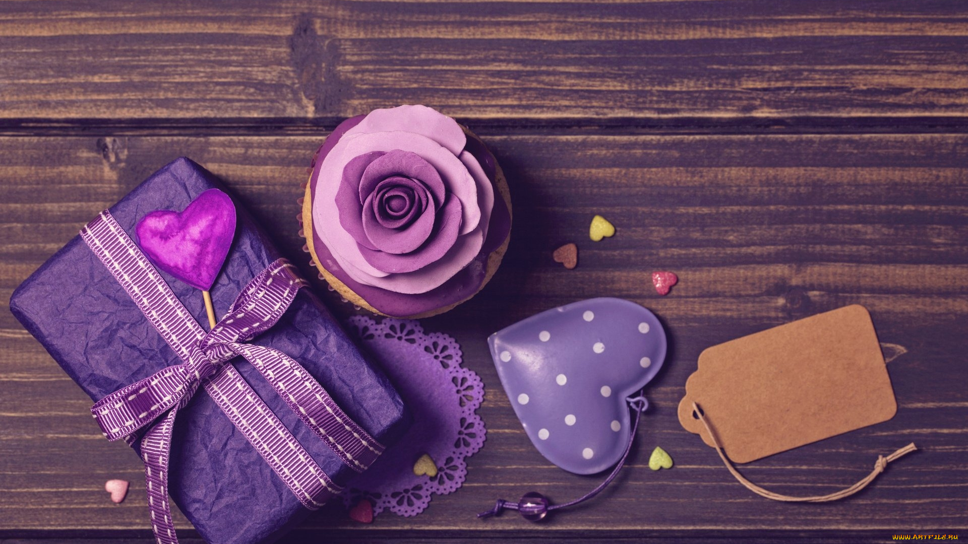 праздничные, день, святого, валентина, , сердечки, , любовь, роза, сердечко, бант, лента, подарок