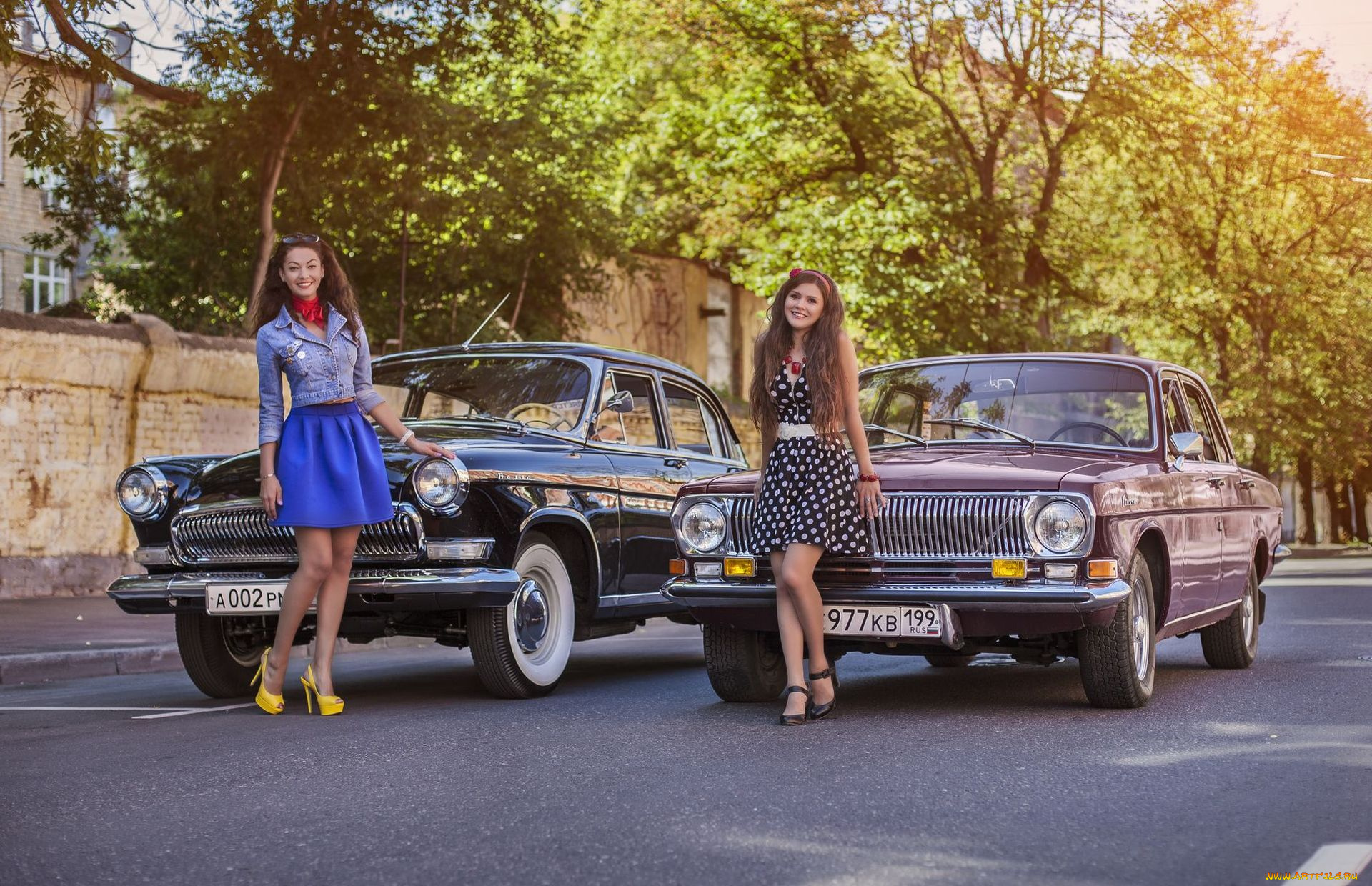 газ, волга, автомобили, -авто, с, девушками, девушки, газ-21, газ-24, волга