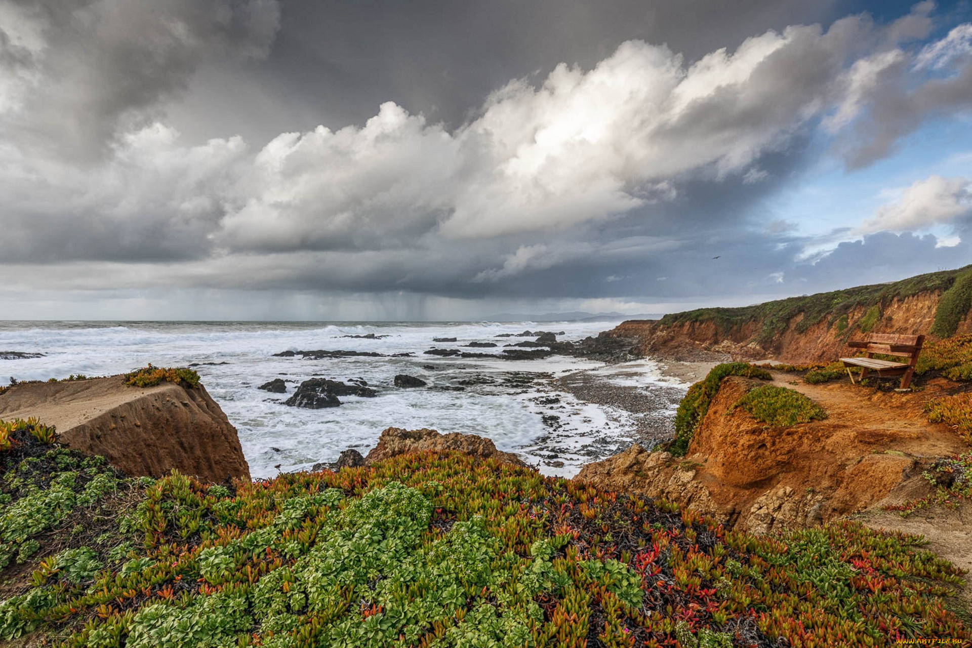 природа, побережье, простор