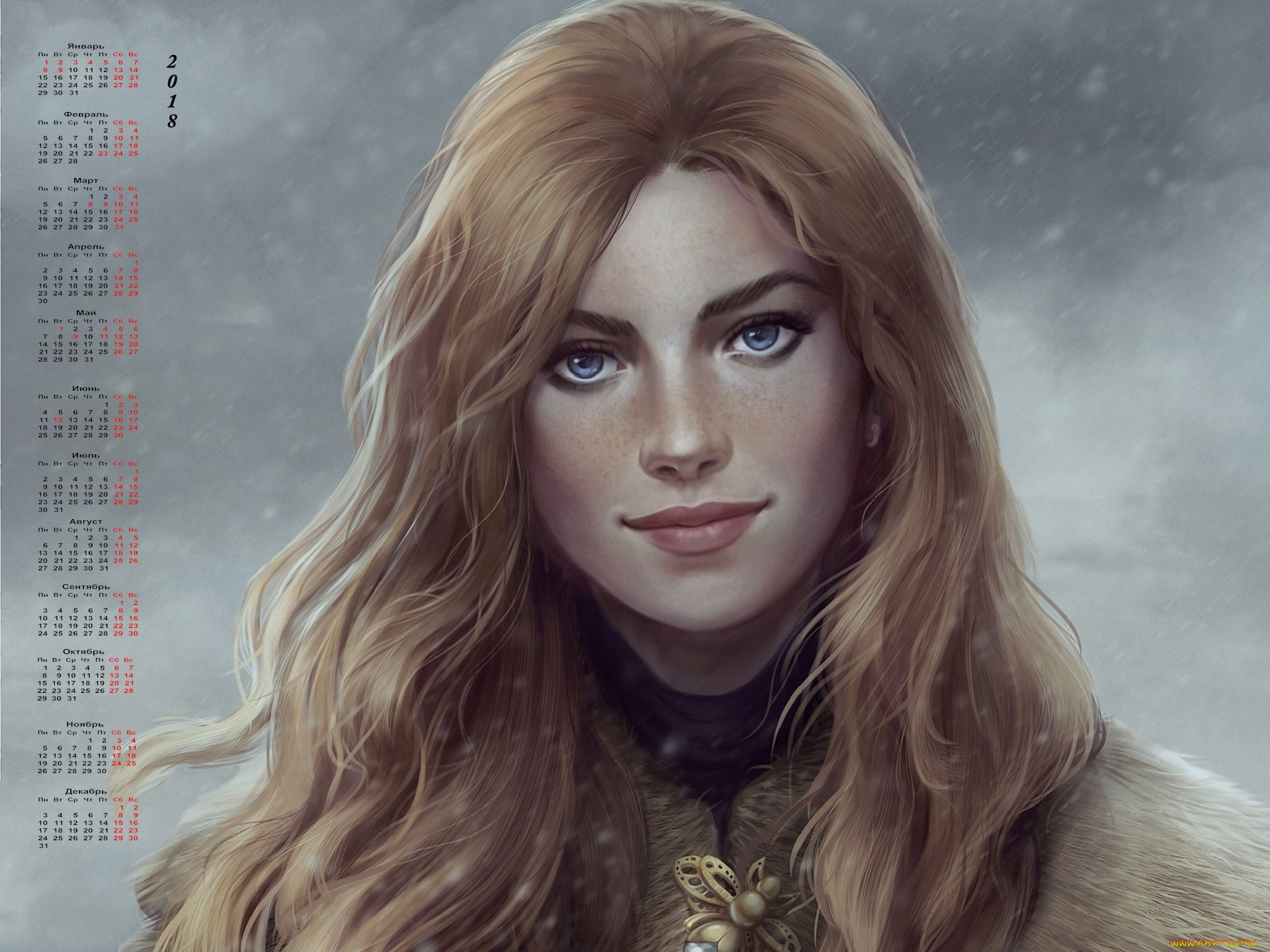 календари, рисованные, , векторная, графика, девушка, взгляд, лицо