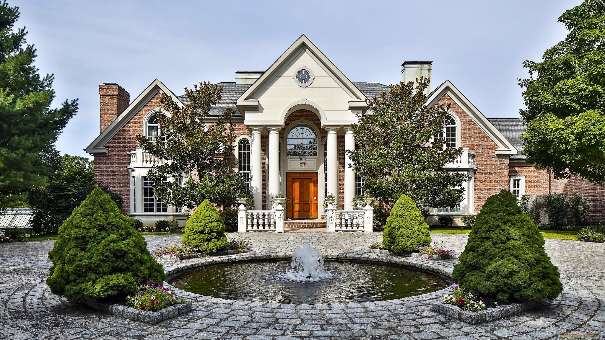 города, -, здания, , дома, фонтан, особняк