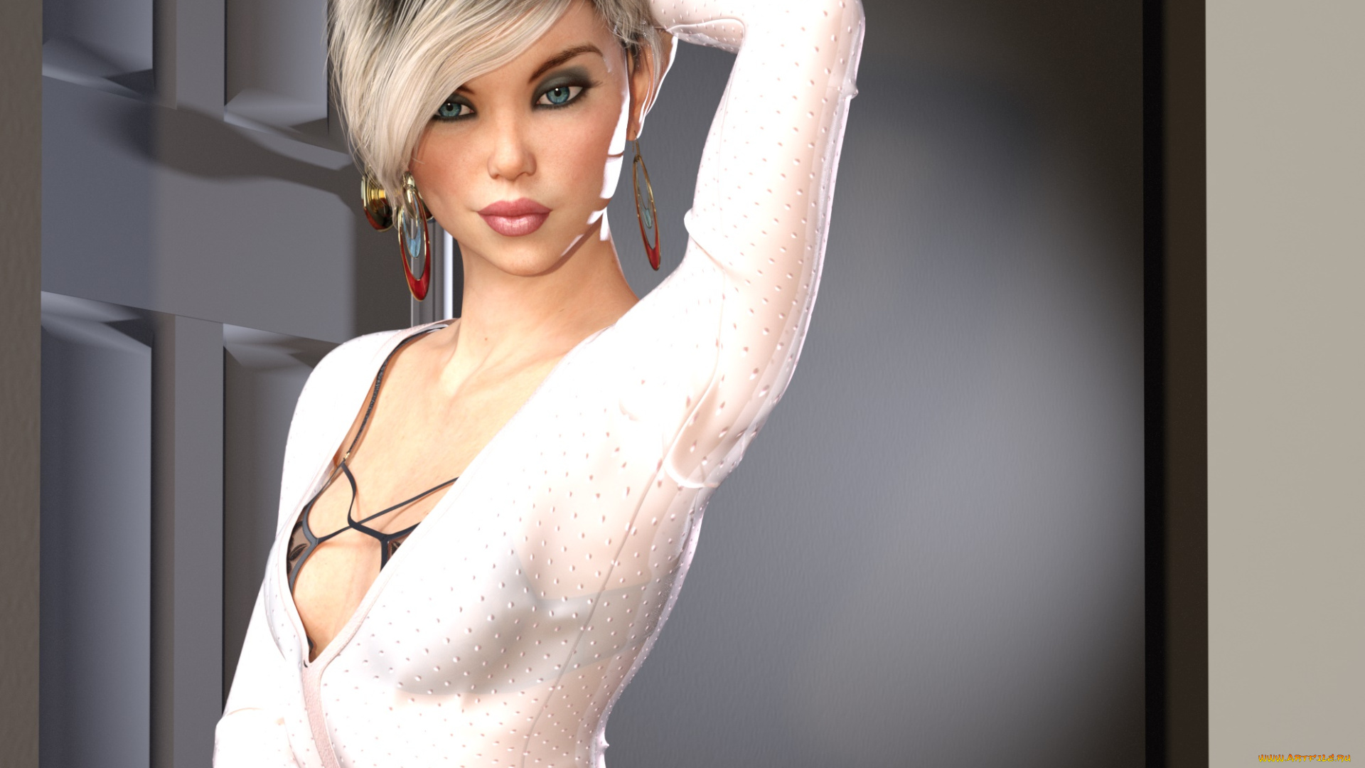 3д, графика, люди, , people, взгляд, девушка, фон