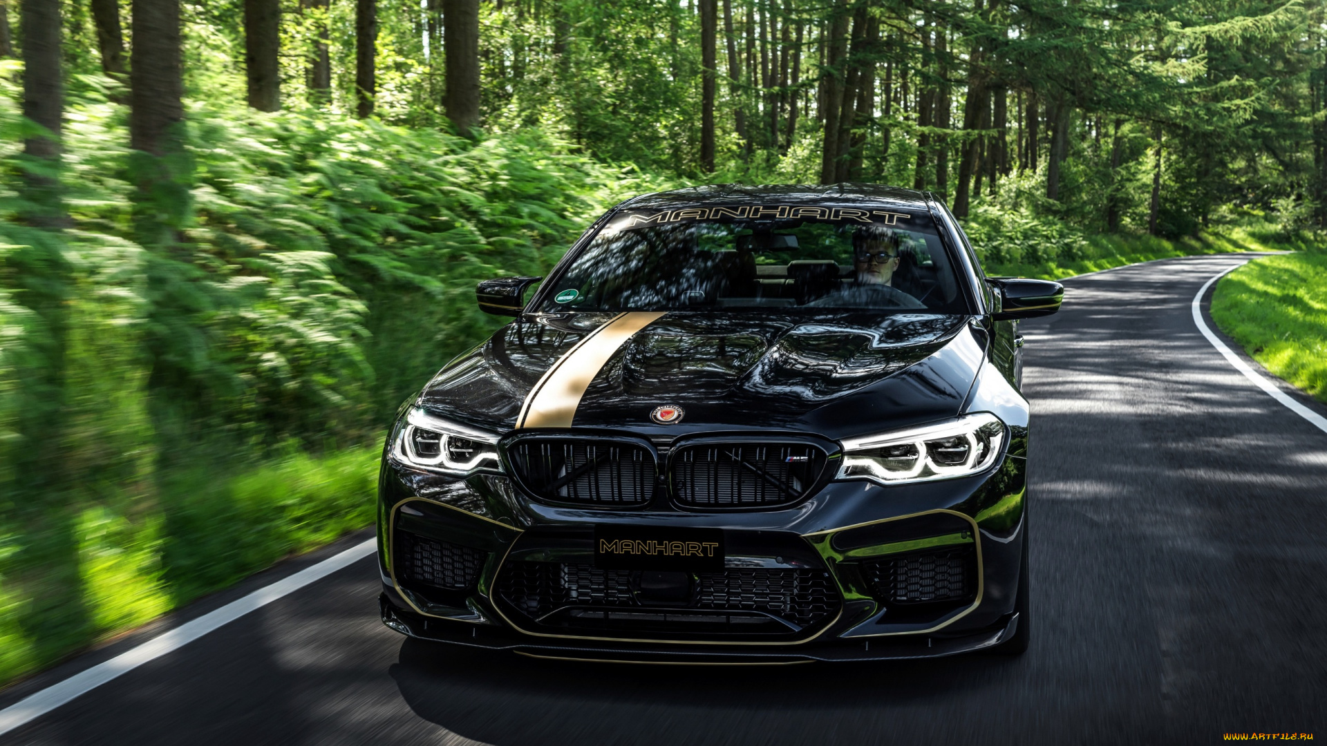 автомобили, bmw, дорога, бмв, черный, лес, шоссе, трасса