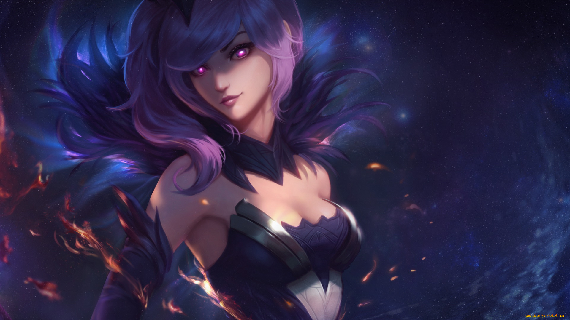 фэнтези, девушки, взгляд, фон, девушка