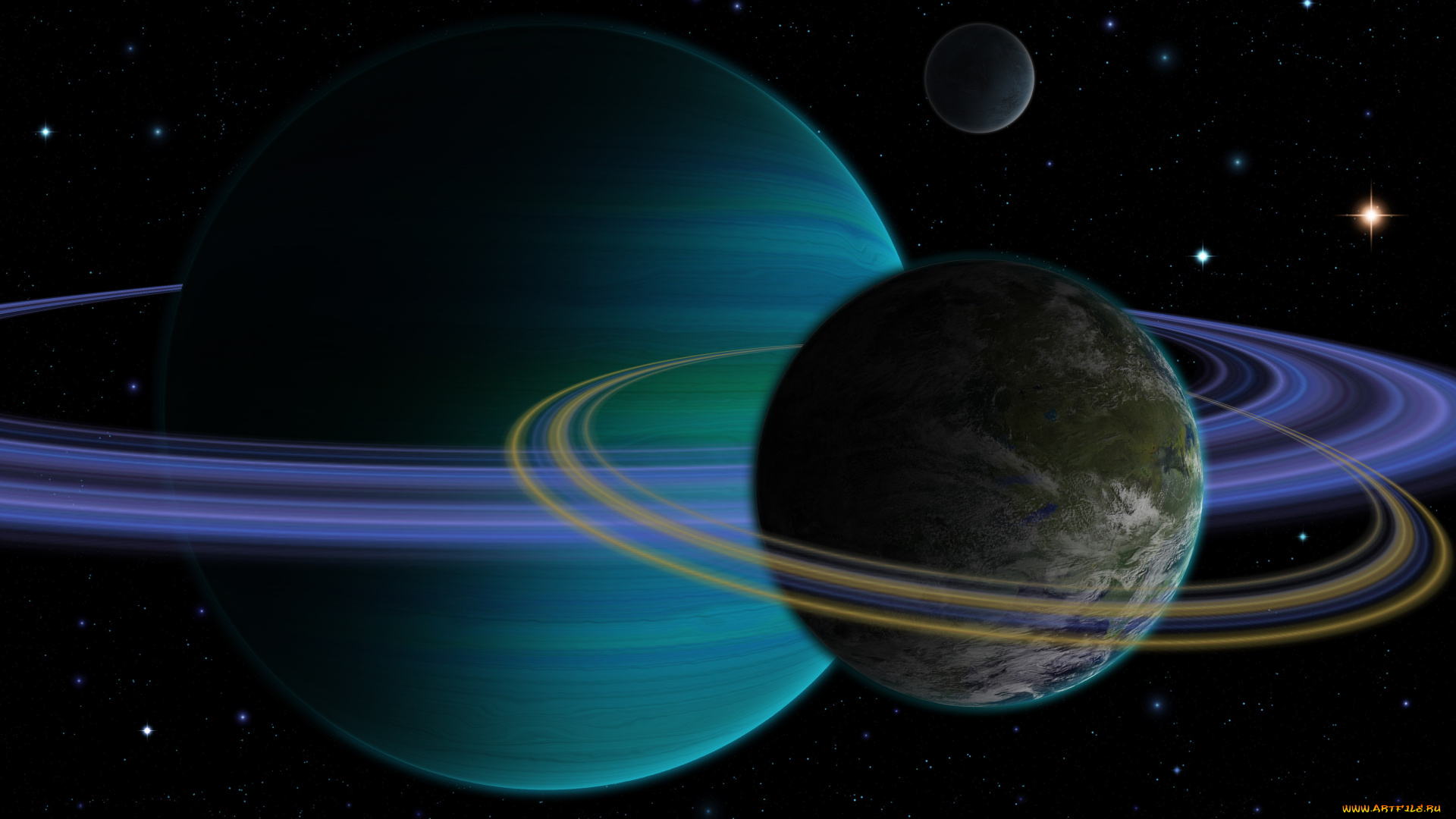 космос, арт, звезды, галактики, вселенная, планеты