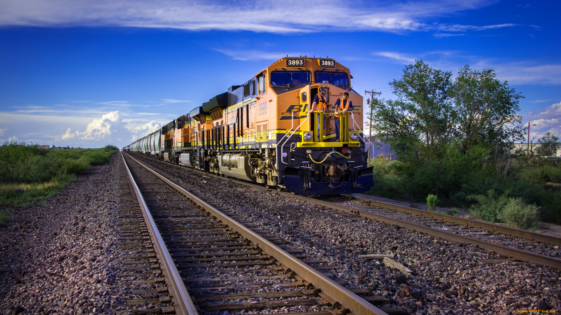 техника, поезда, локомотив, состав