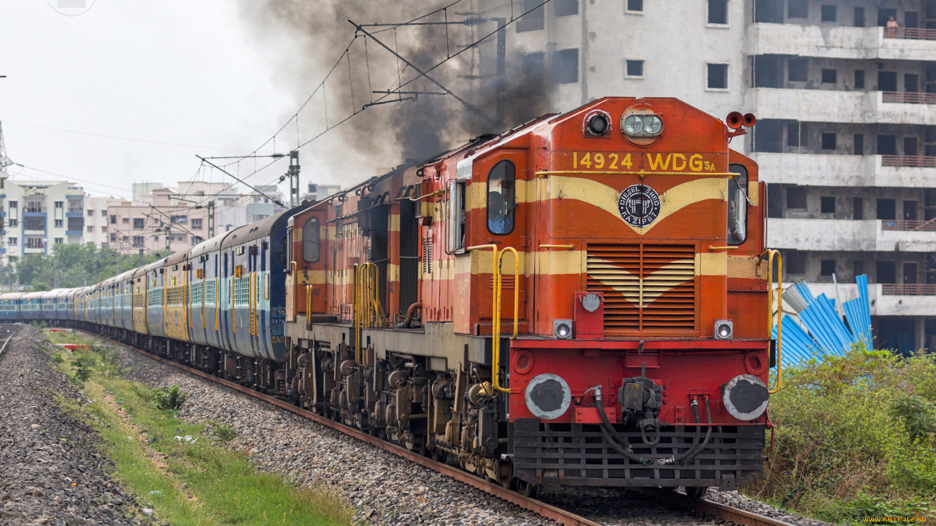 техника, поезда, локомотив, состав