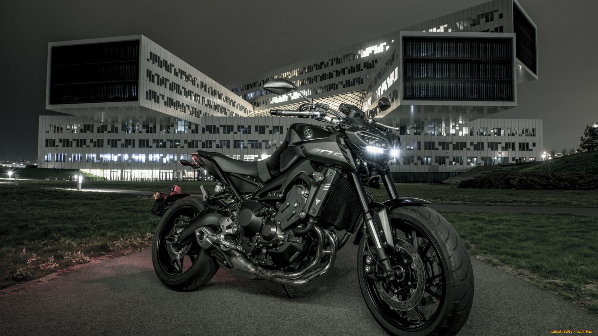yamaha, mt-09, мотоциклы, yamaha, ямаха, здание, wallhaven, сумерки, 500px