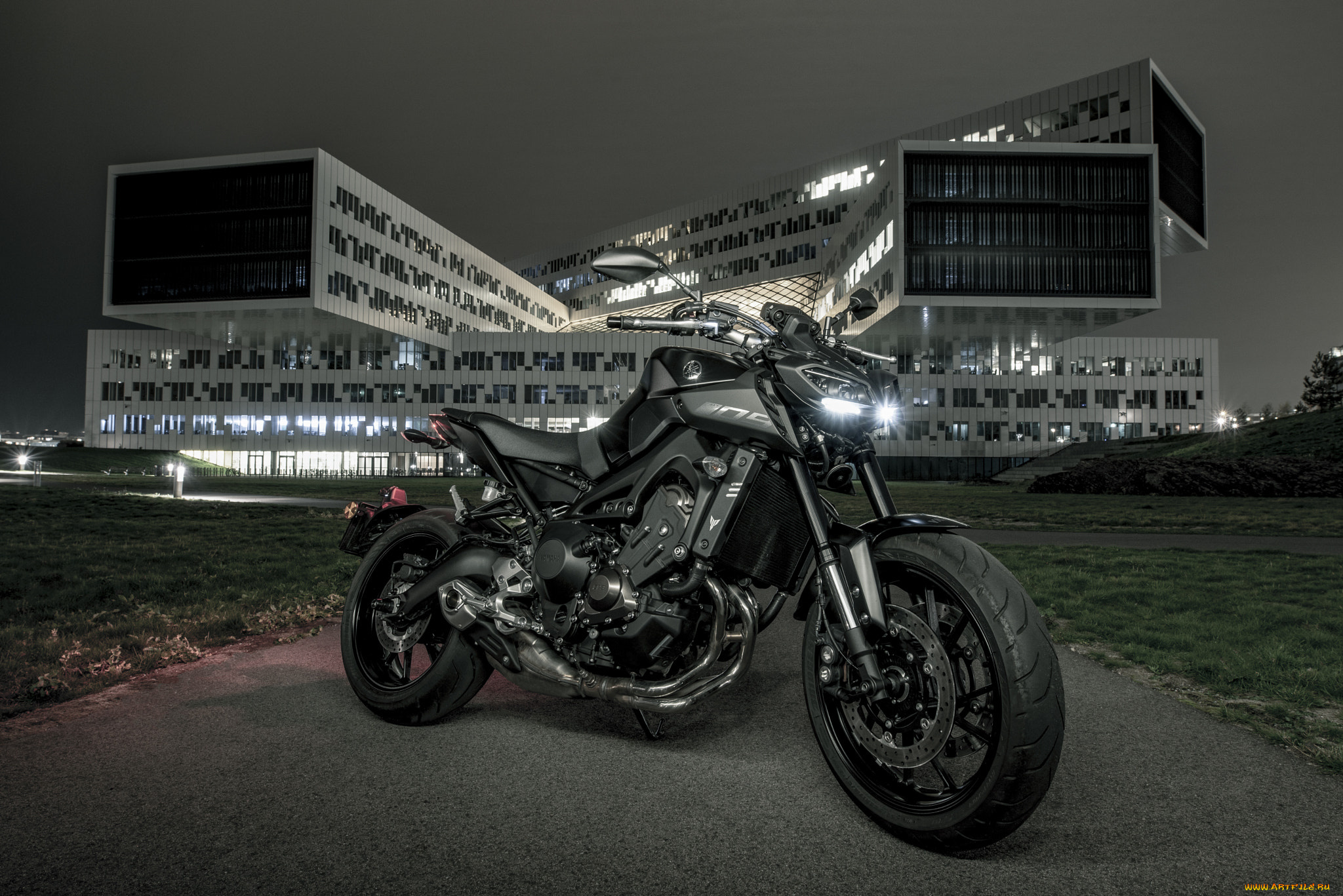 yamaha, mt-09, мотоциклы, yamaha, ямаха, здание, wallhaven, сумерки, 500px