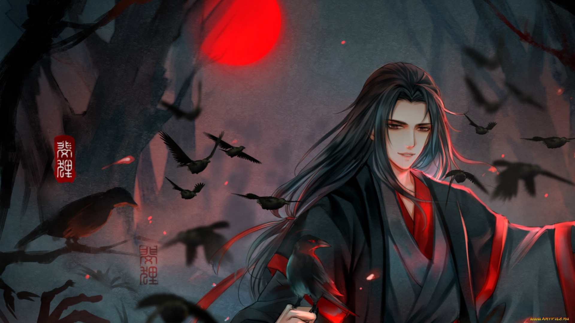 аниме, mo, dao, zu, shi, вэй, усянь, птицы