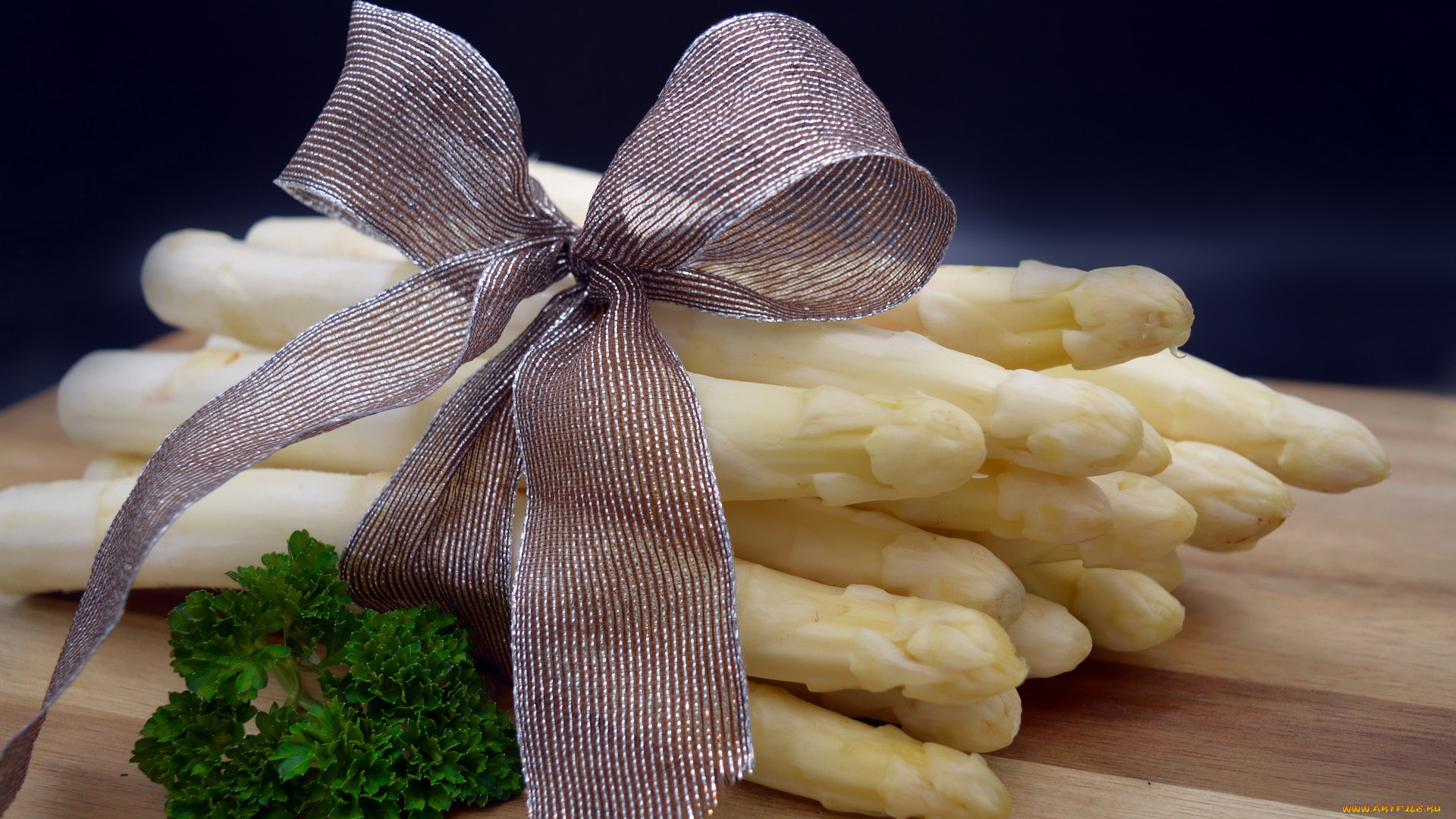 еда, спаржа, петрушка, бант, лента