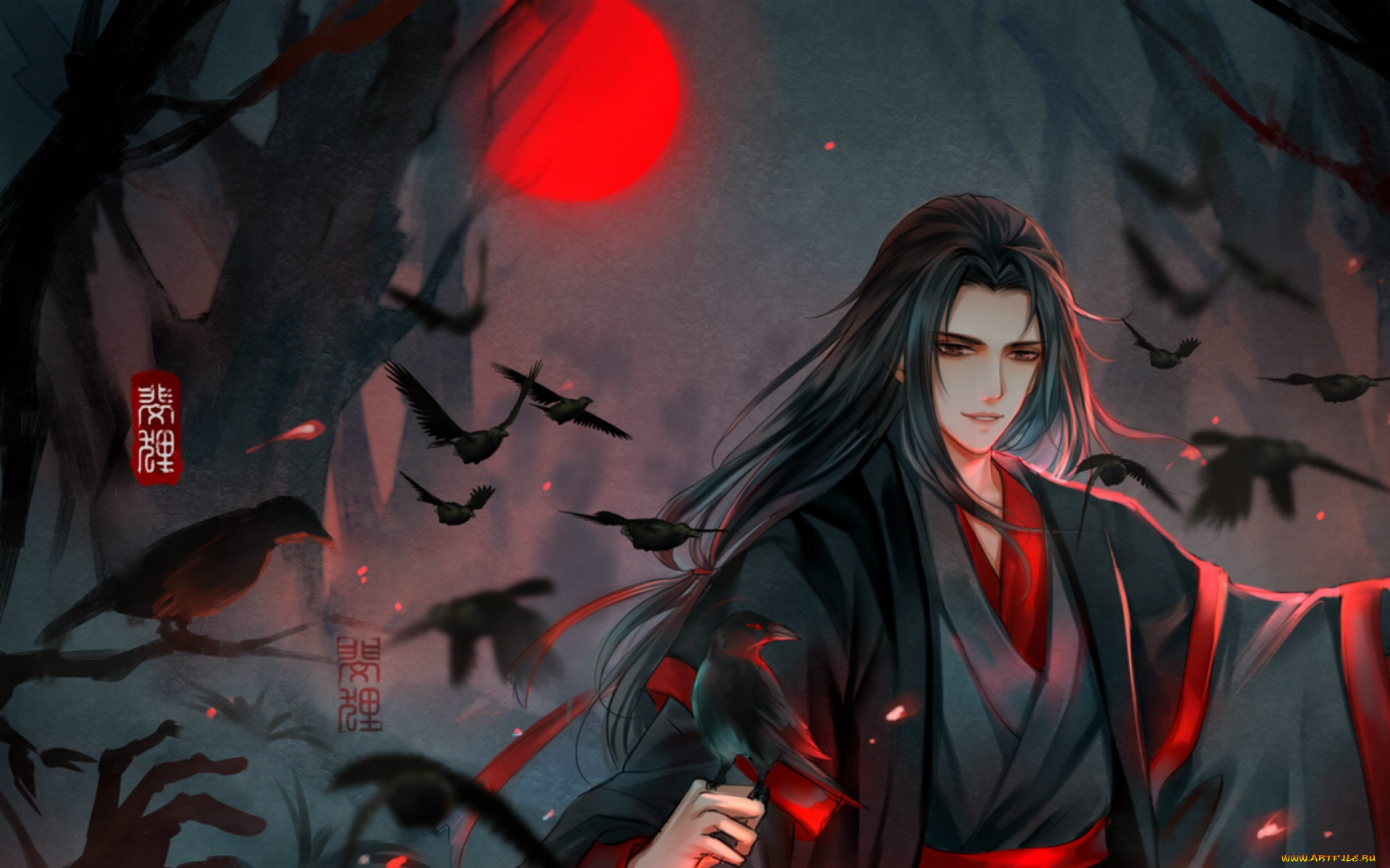 аниме, mo, dao, zu, shi, вэй, усянь, птицы