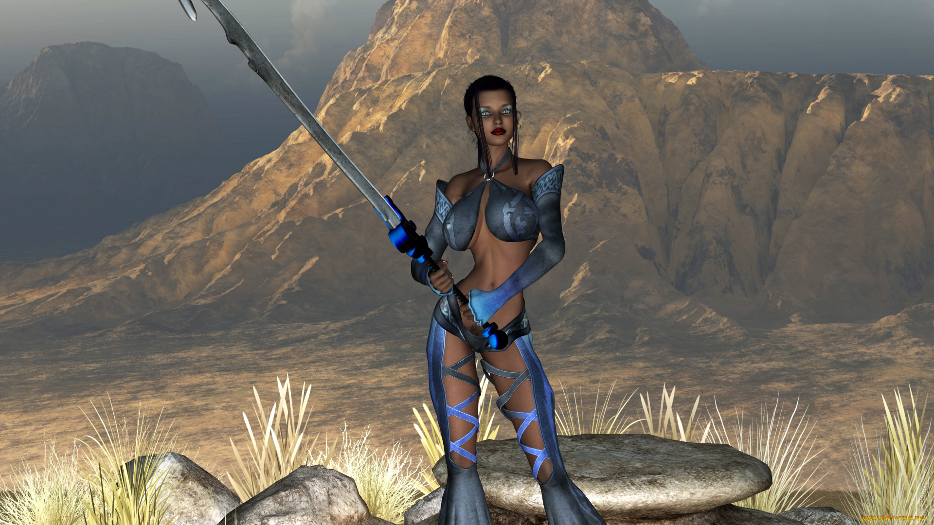 3д, графика, амазонки, , amazon, девушка, фон, униформа, меч