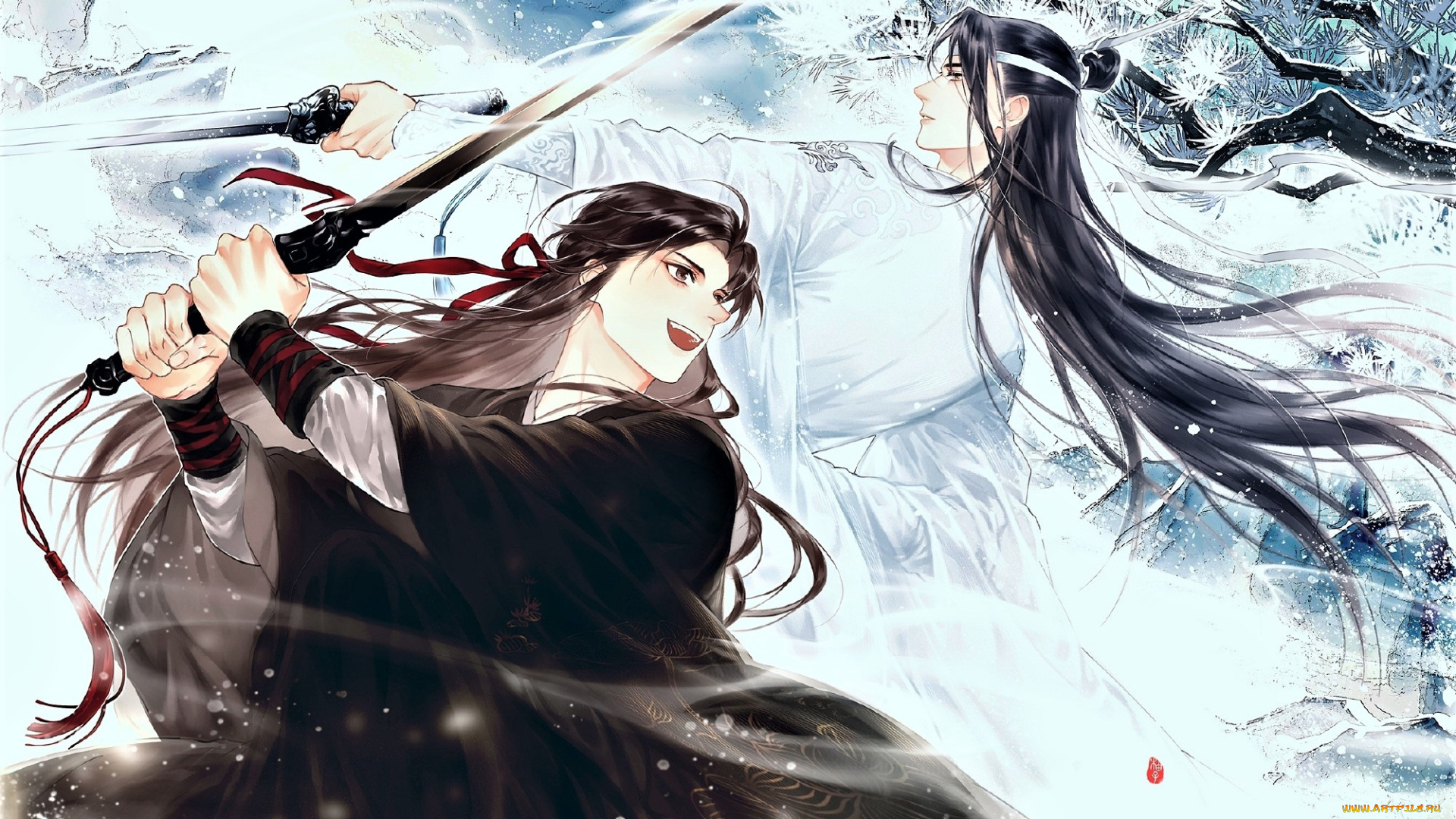 аниме, mo, dao, zu, shi, вэй, усянь, лань, ванцзи, мечи, зима