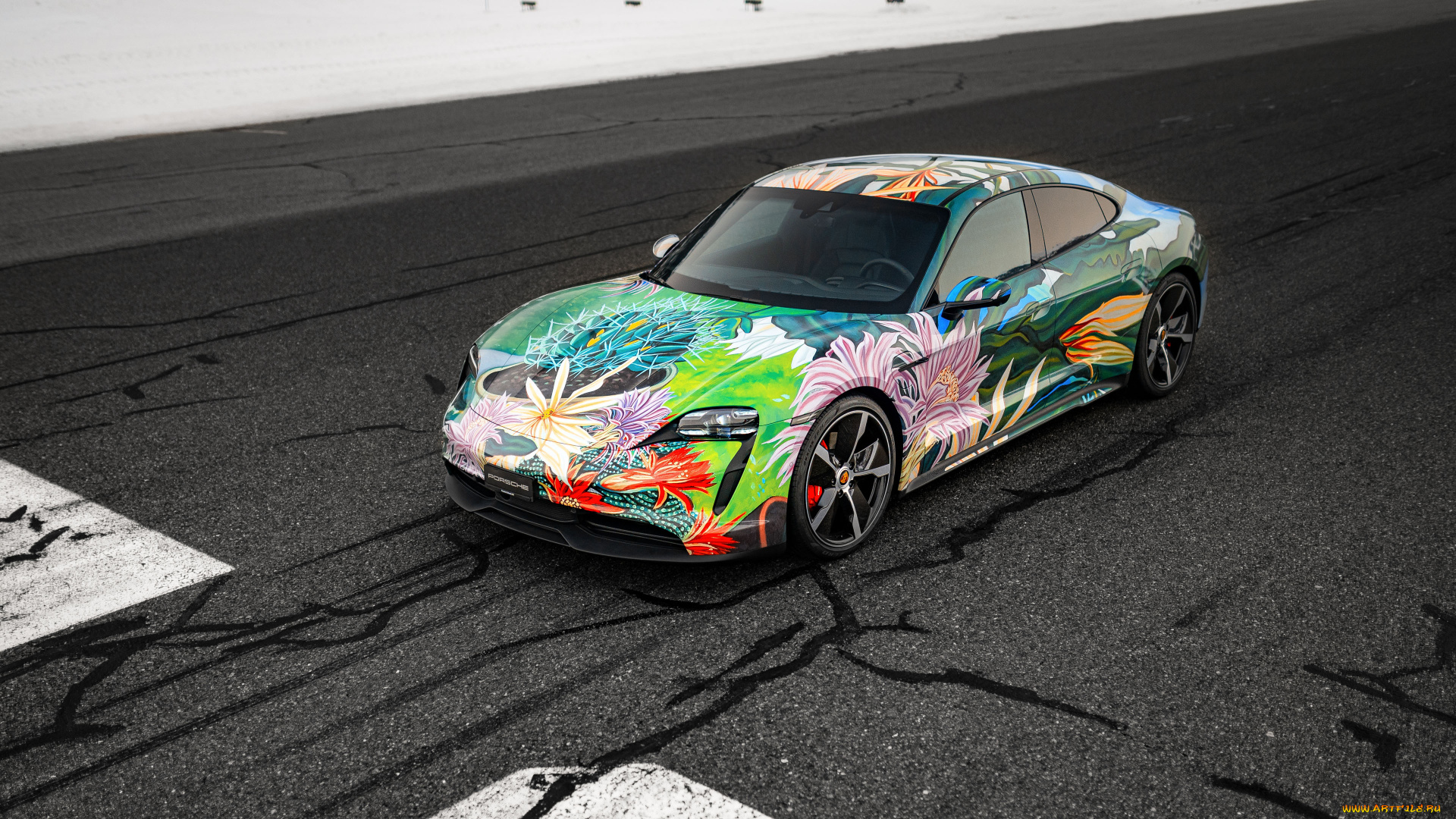 автомобили, porsche, taycan, 4s, art, car, by, richard, phillips, аэрография