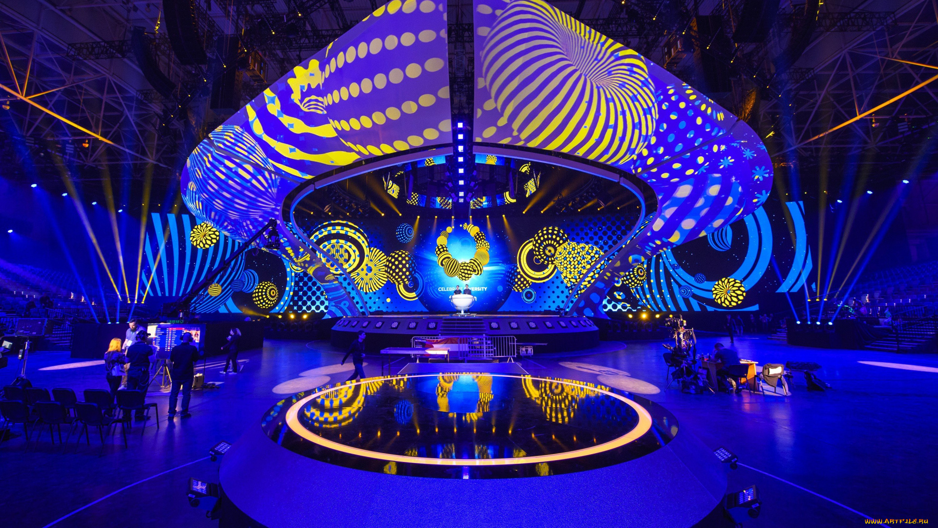 музыка, -евровидение, сцена, оформление